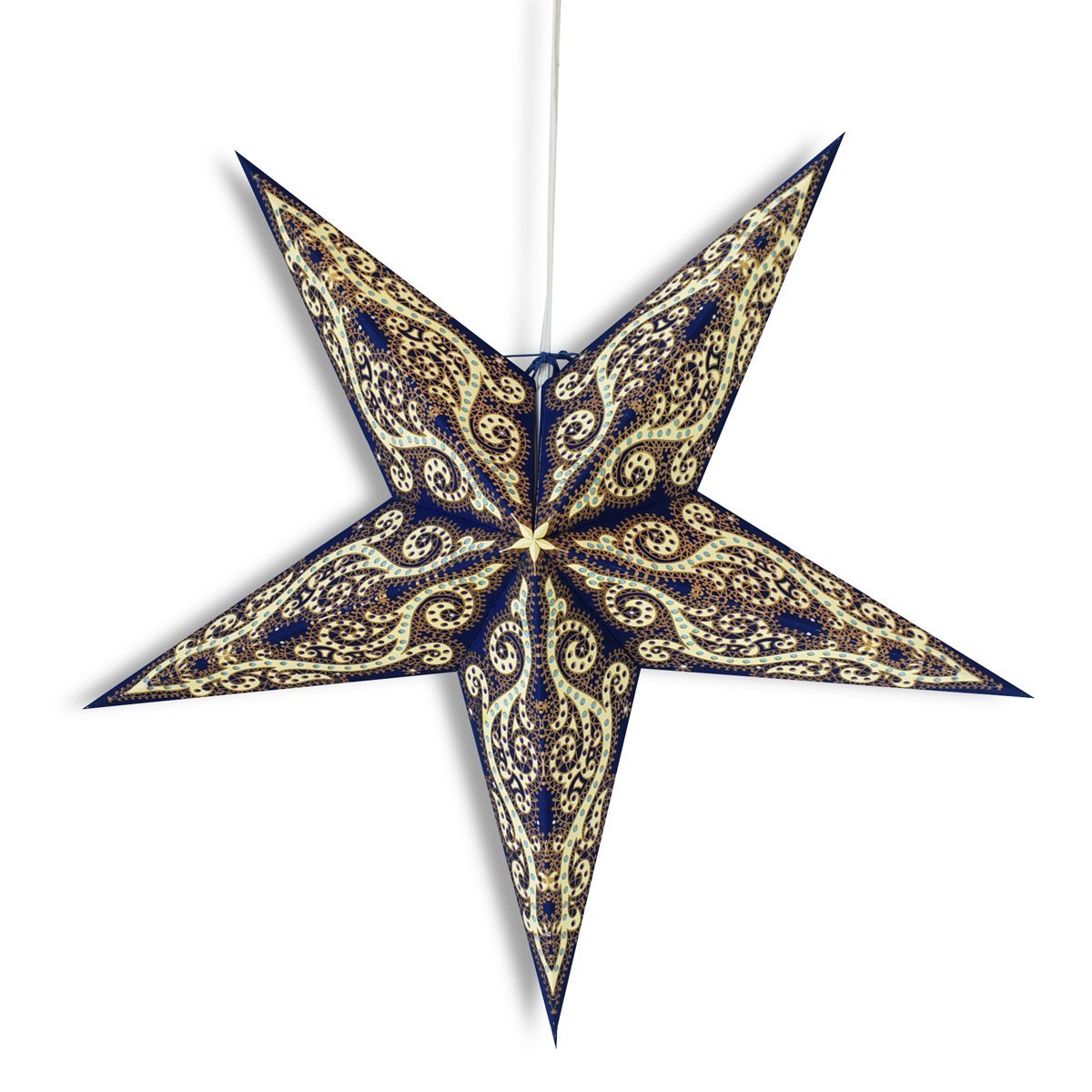 24 Pack Blue Vines Paper Star Lanterns - Hanging Wedding & Party Decorations for Indoor/Outdoor Events, Baby Showers, Garden Parties & Home Decor