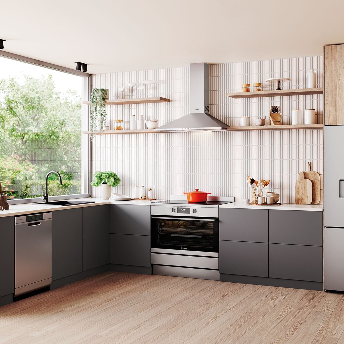 Westinghouse 60cm Freestanding Dishwasher with Sensor Wash | Stainless Steel WSF6604XB | Energy Efficient for Small Kitchens & Apartments