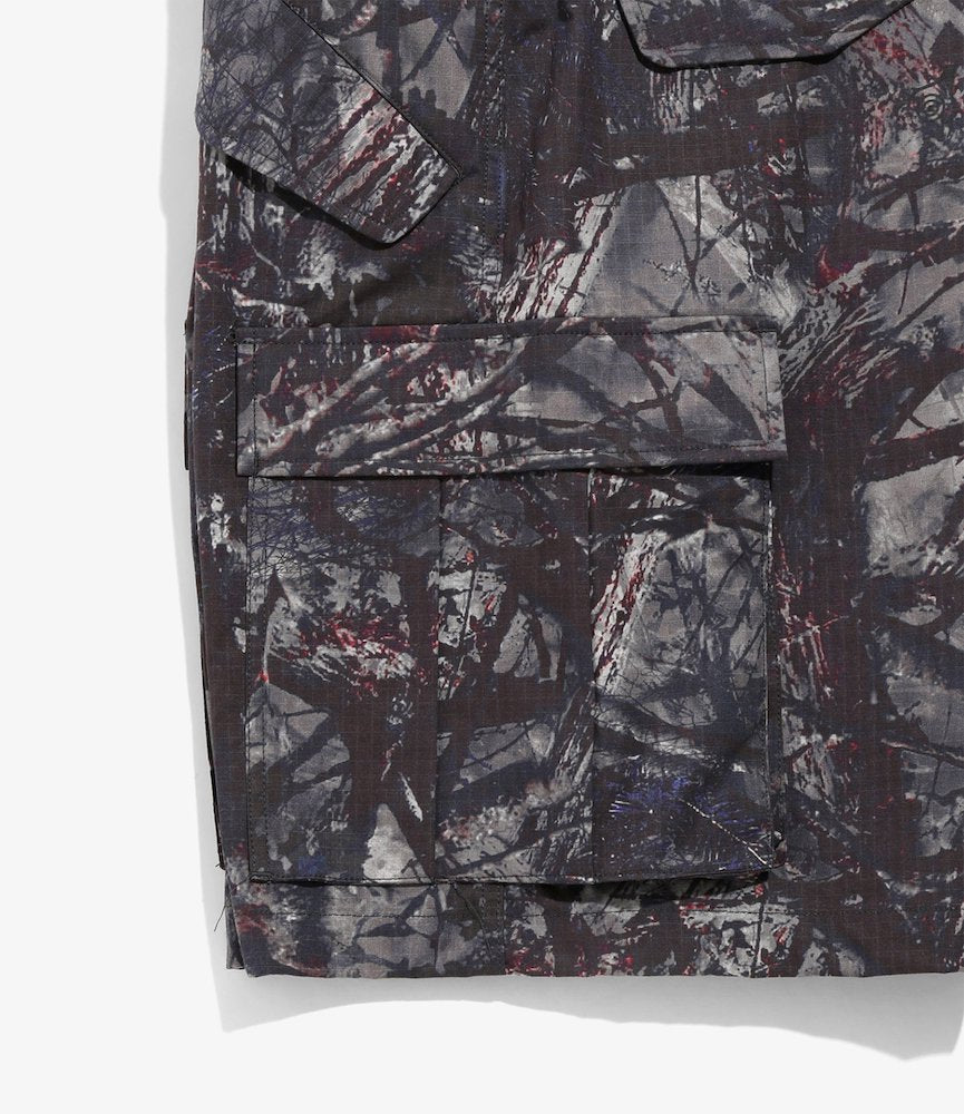 Ripstop BDU Belted Shorts - Grey Camo Tactical Pants for Outdoor Adventures & Military Style