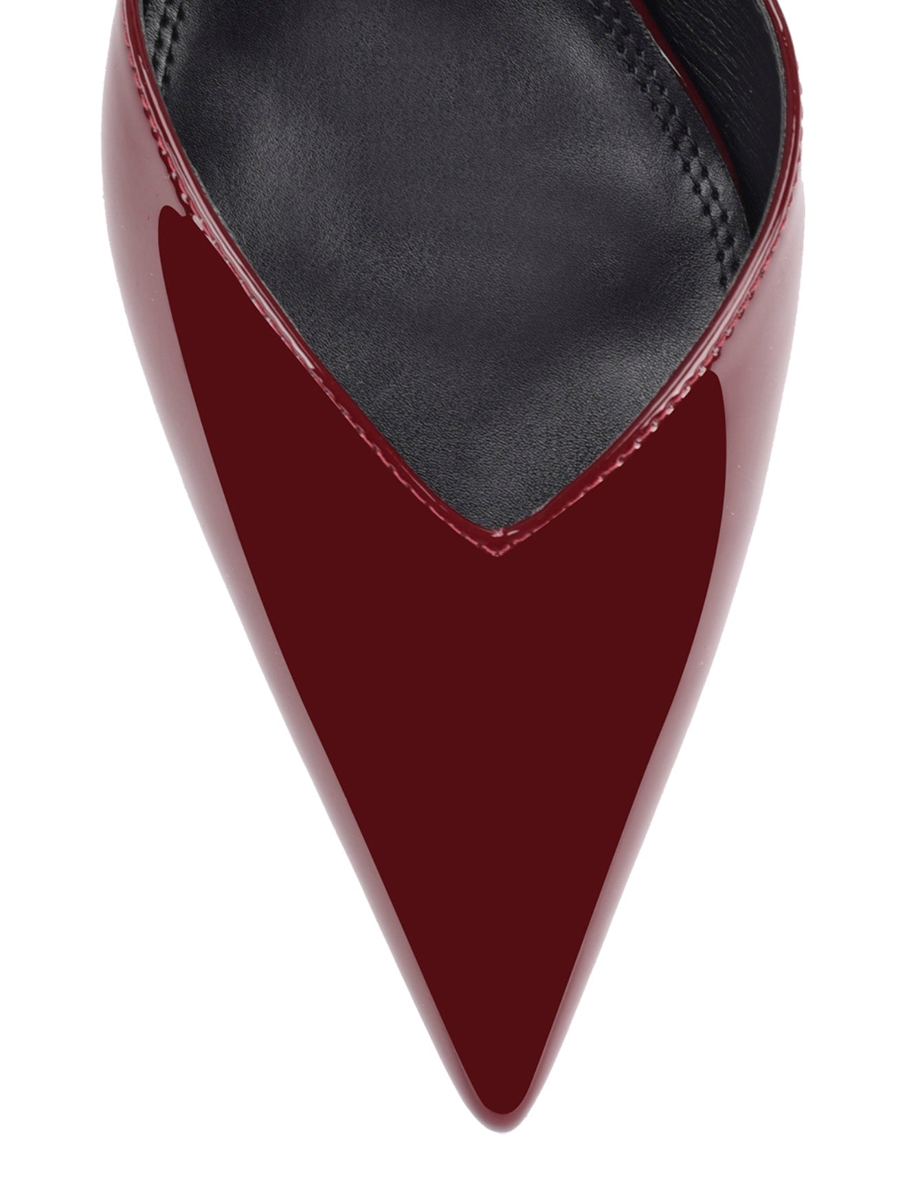 Yoco Women's Slingback Kitten Heels - Wine Red Patent Leather Pumps for Work, Office & Special Occasions