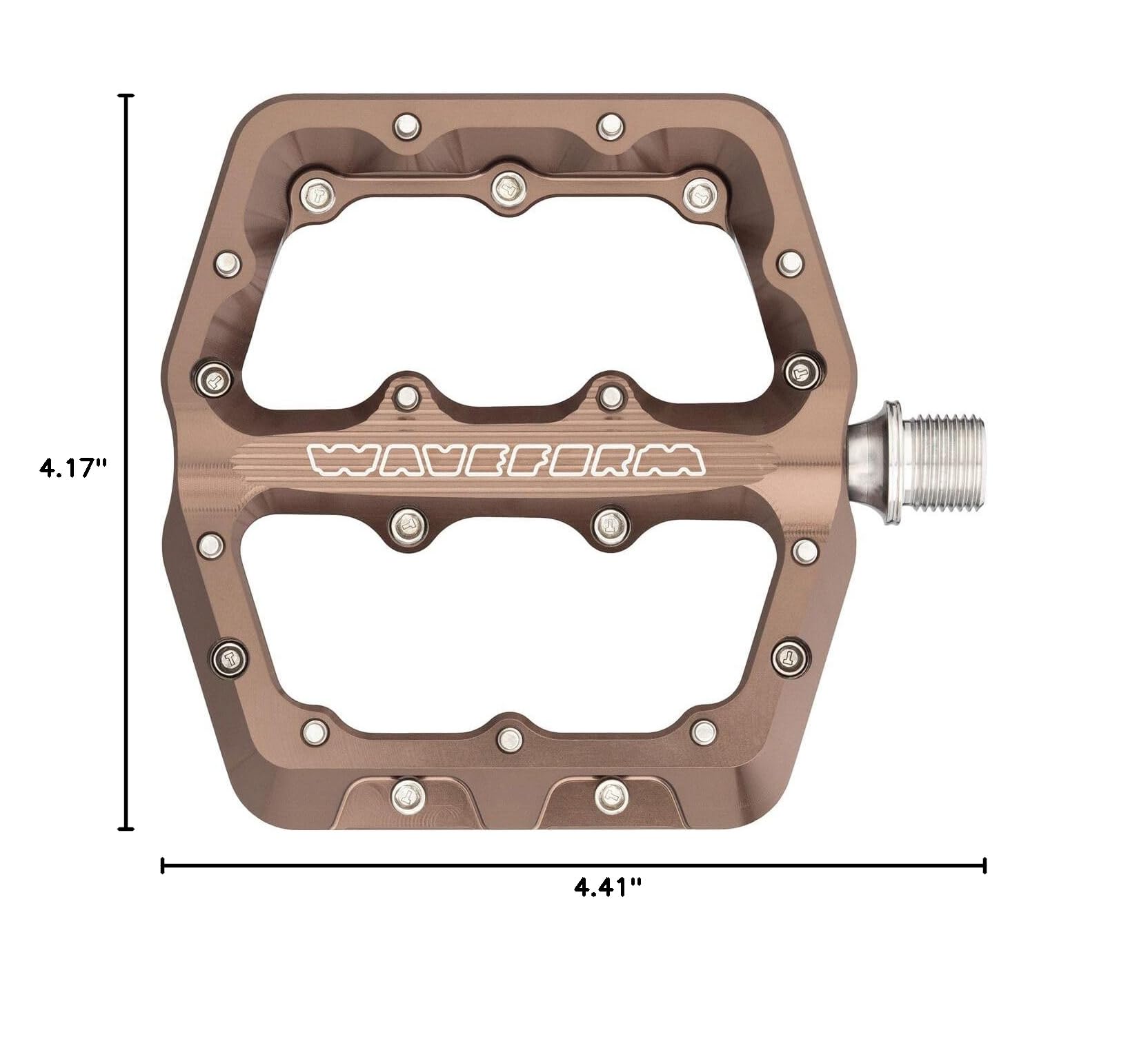Waveform Aluminum Bike Pedals - Large Size - Black (Espresso) - Perfect for Mountain Biking, Road Cycling & Commuting