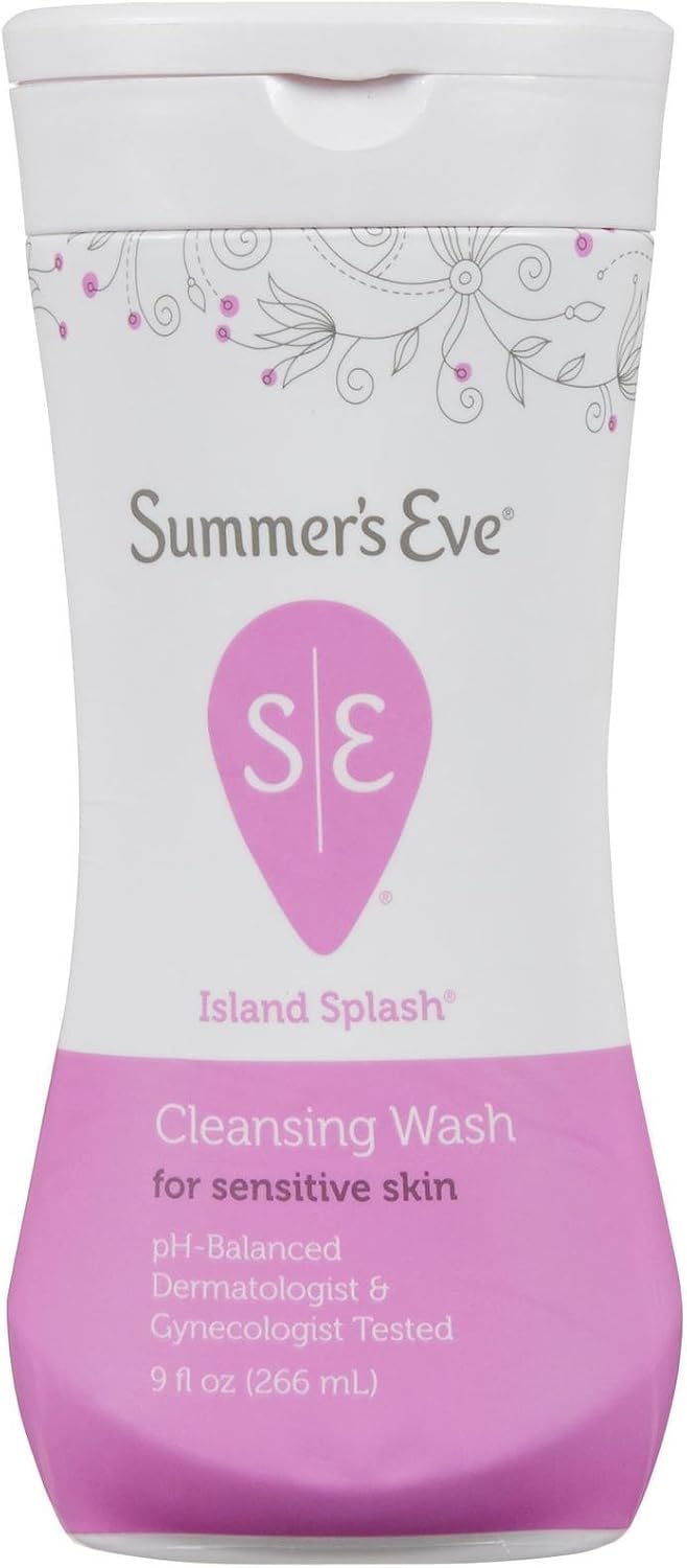 Summer's Eve Sensitive Skin Cleansing Wash - Island Splash Scent, 9 oz | Gentle Feminine Hygiene for Daily Freshness & Comfort