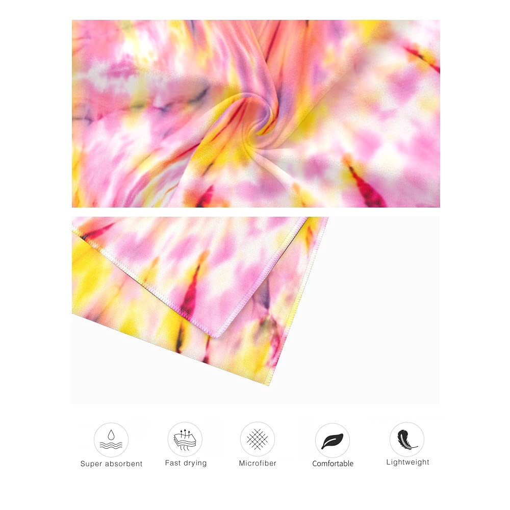 Custom Tie Dye Beach Towels with Name - Personalized Beach Towel for Adults | Naisian NIANWUDU E-Shine | Perfect for Beach Vacations, Pool Parties & Summer Outings