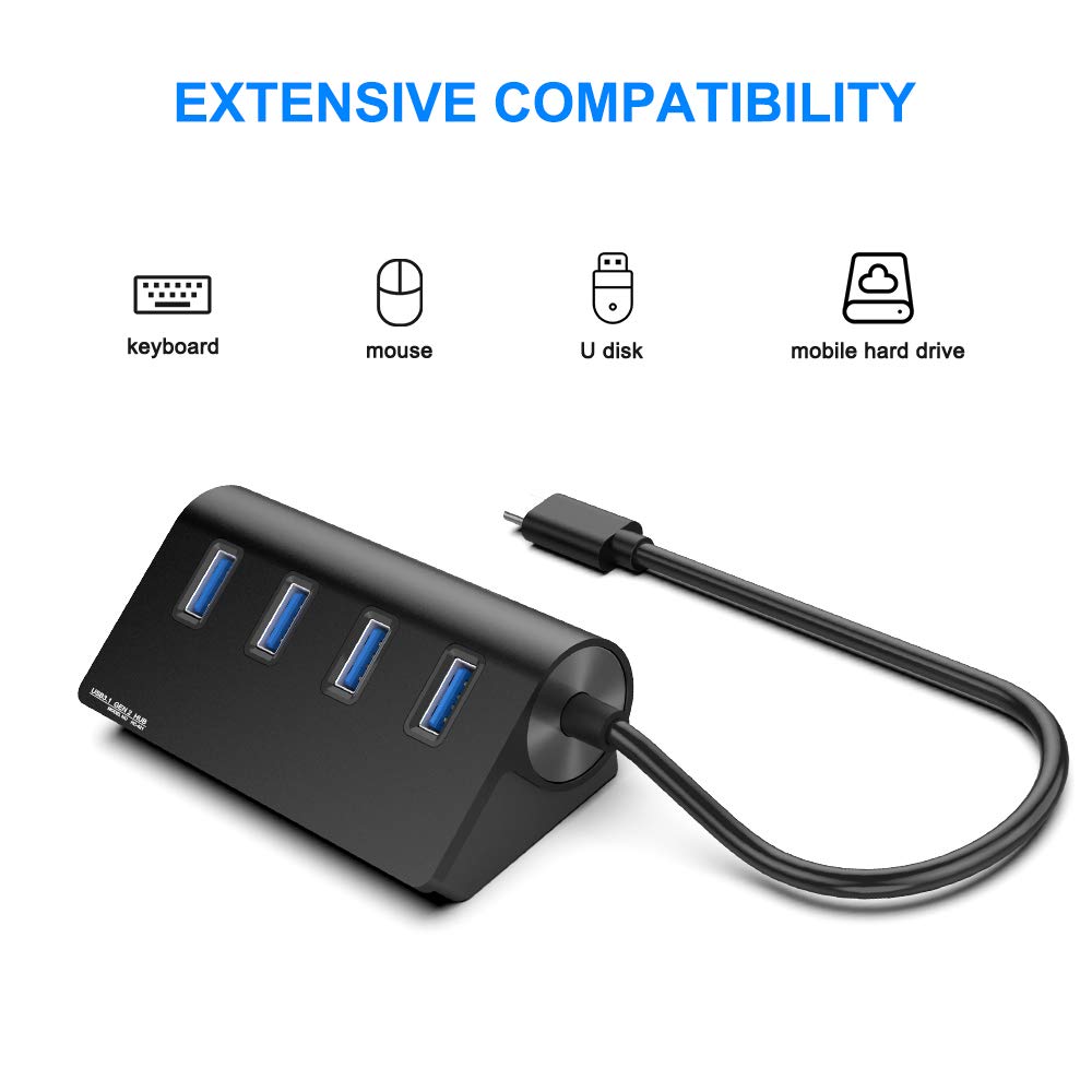 USB C Hub 4-Port Adapter 10Gbps - for MacBook, Laptop & Surface Pro