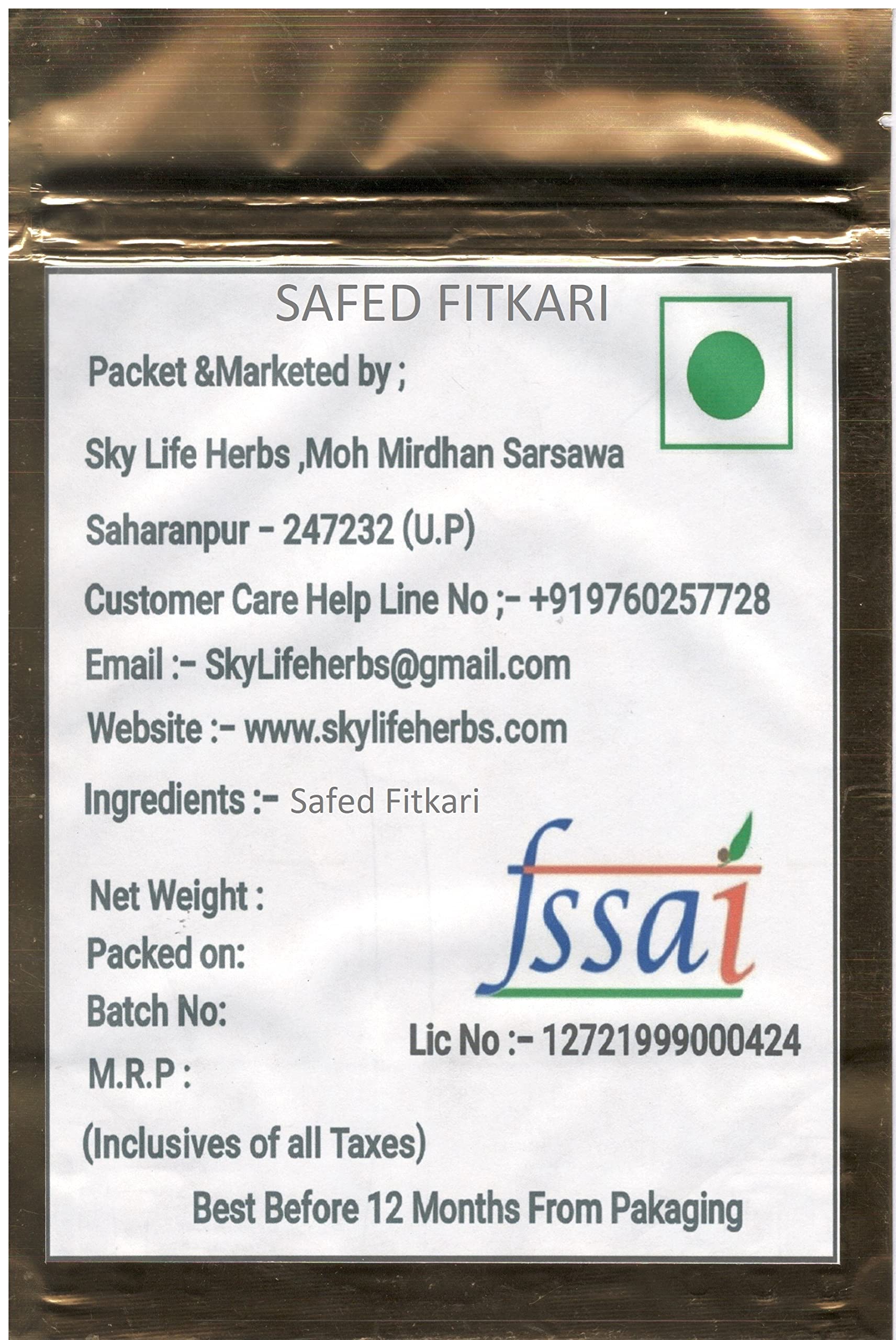 Sky Life® Pure & Safe Alum Stone (Fitkari Crystal) - 100g Natural White Alum for Skin Care, Hair Growth & Natural Deodorant - Perfect for Home Remedies & Ayurvedic Treatments