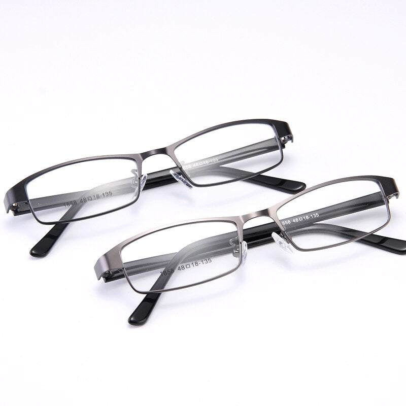 Bclear Men's Full Rim Small Rectangle Acetate & Alloy Frame Eyeglasses (Model My1858) - Lightweight & Durable for Work, Reading & Everyday Wear