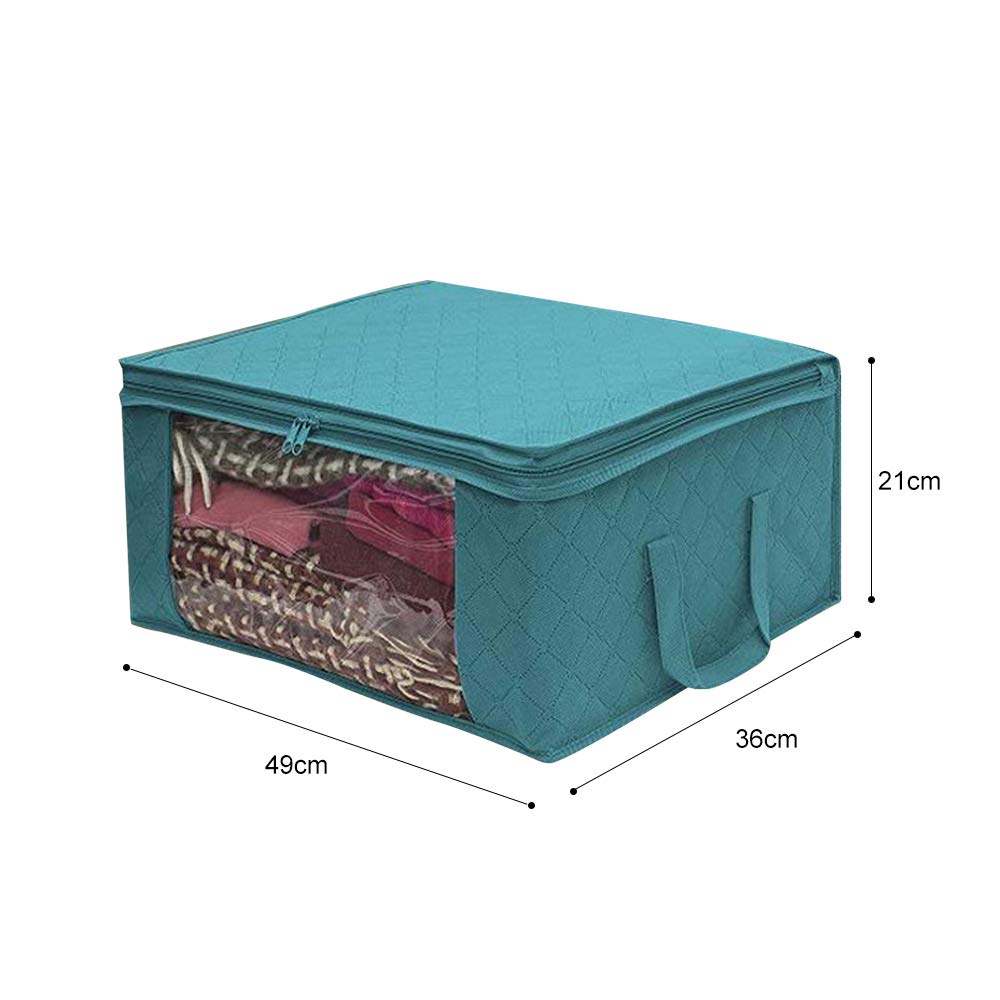 Foldable Storage Box with Zipper - Breathable Non-Woven Fabric Laundry Hamper for Dirty Clothes, Moisture-Proof Quilt Organizer - Perfect for Bedroom Closet, Nursery, Dorm & Travel Storage