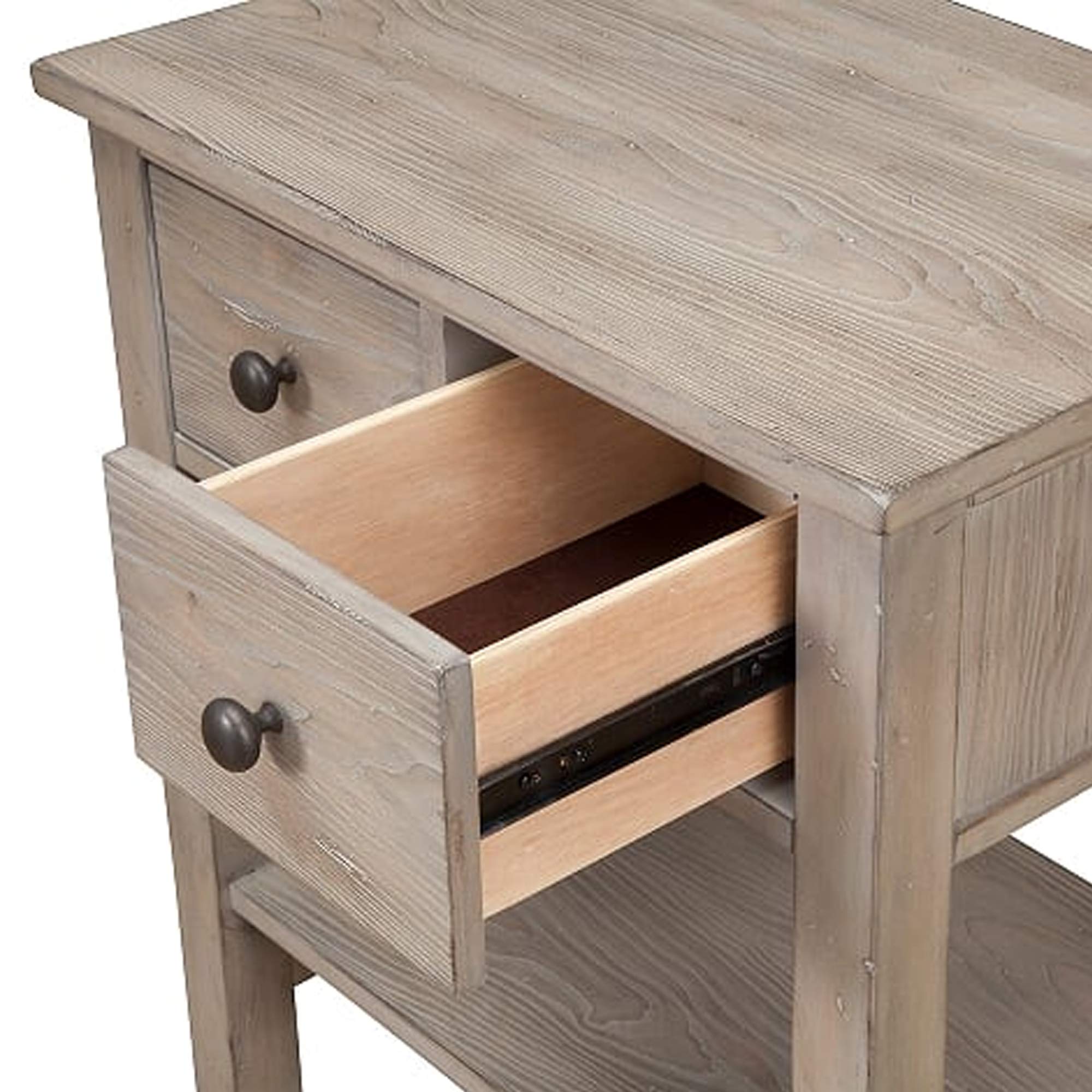 Benjara Modern Gray Nightstand with 2 Drawers & Bottom Shelf - Bedside Table for Bedroom, Living Room, or Office Storage