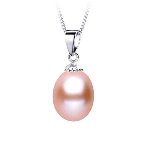 Genuine Freshwater Pearl Necklace 8-9mm 925 Sterling Silver - Elegant Gift for Women