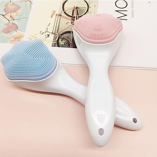 Soft Silicone Face Cleansing Brush - Waterproof Skin Scrubber for Daily Skincare (Multi-Color)