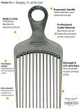 Chicago Comb Co. Model No. 7 Carbon Fiber Comb - Premium Lightweight Hair Comb for Men & Women - Perfect for Travel, Styling & Gentle Detangling