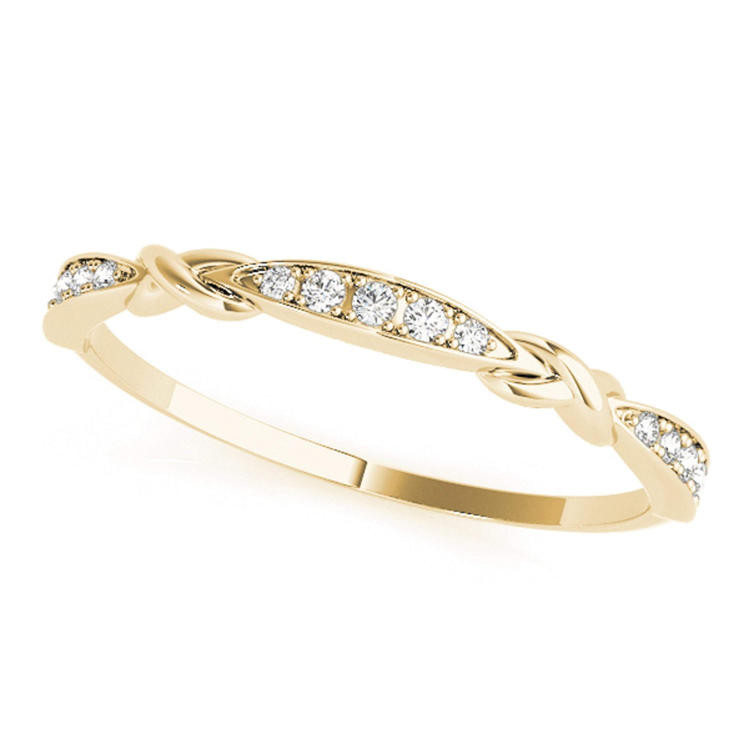 10K Round Diamond Wedding Band in Solid Rose, White & Yellow Gold – Perfect Valentine's Day Gift for Her, Anniversary or Engagement Ring – Elegant Jewelry for Brides, Wives & Special Occasions