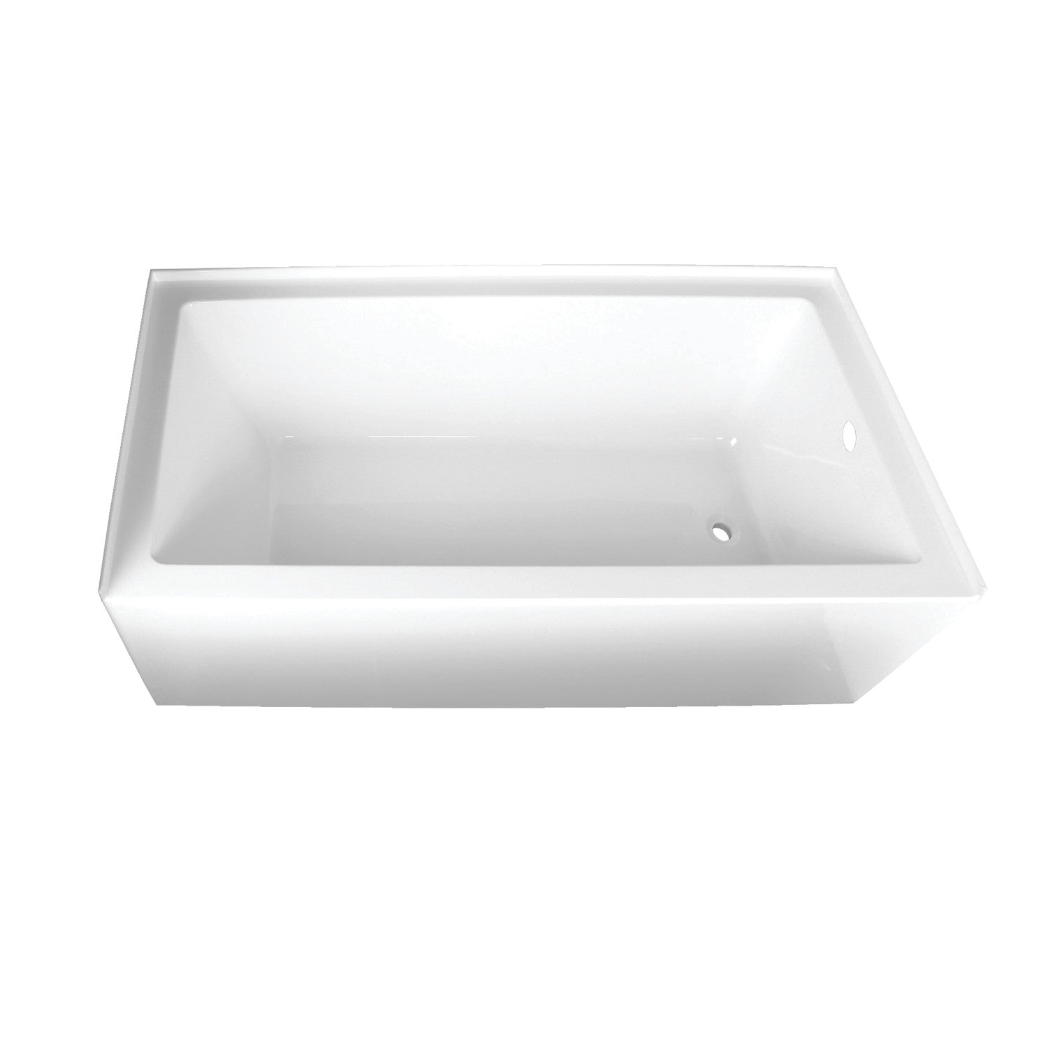 Aqua Eden 66 Inch Acrylic Rectangular 3 Wall Alcove Bathtub - Right Hand Drain, Glossy White | Freestanding Soaking Tub for Modern Bathrooms, Spa Relaxation & Luxury Home Decor