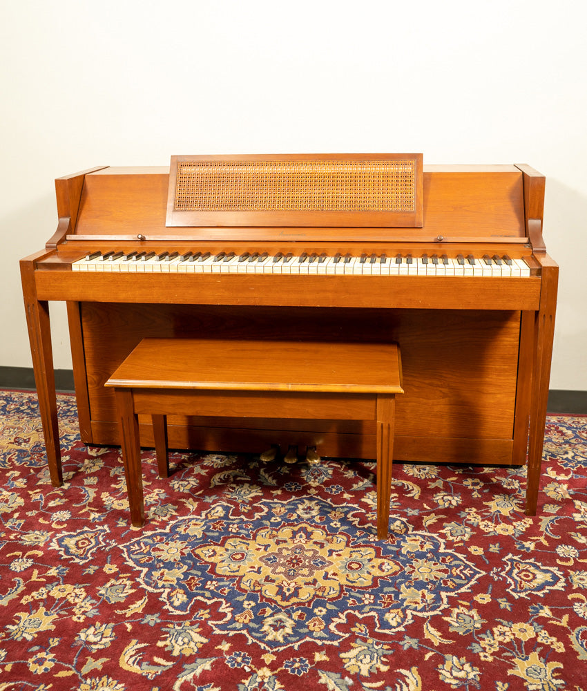 Acrosonic by Baldwin Spinet Piano in Satin Oak Finish | Serial Number 670826 | Perfect for Home, Studio & Small Venue Performances