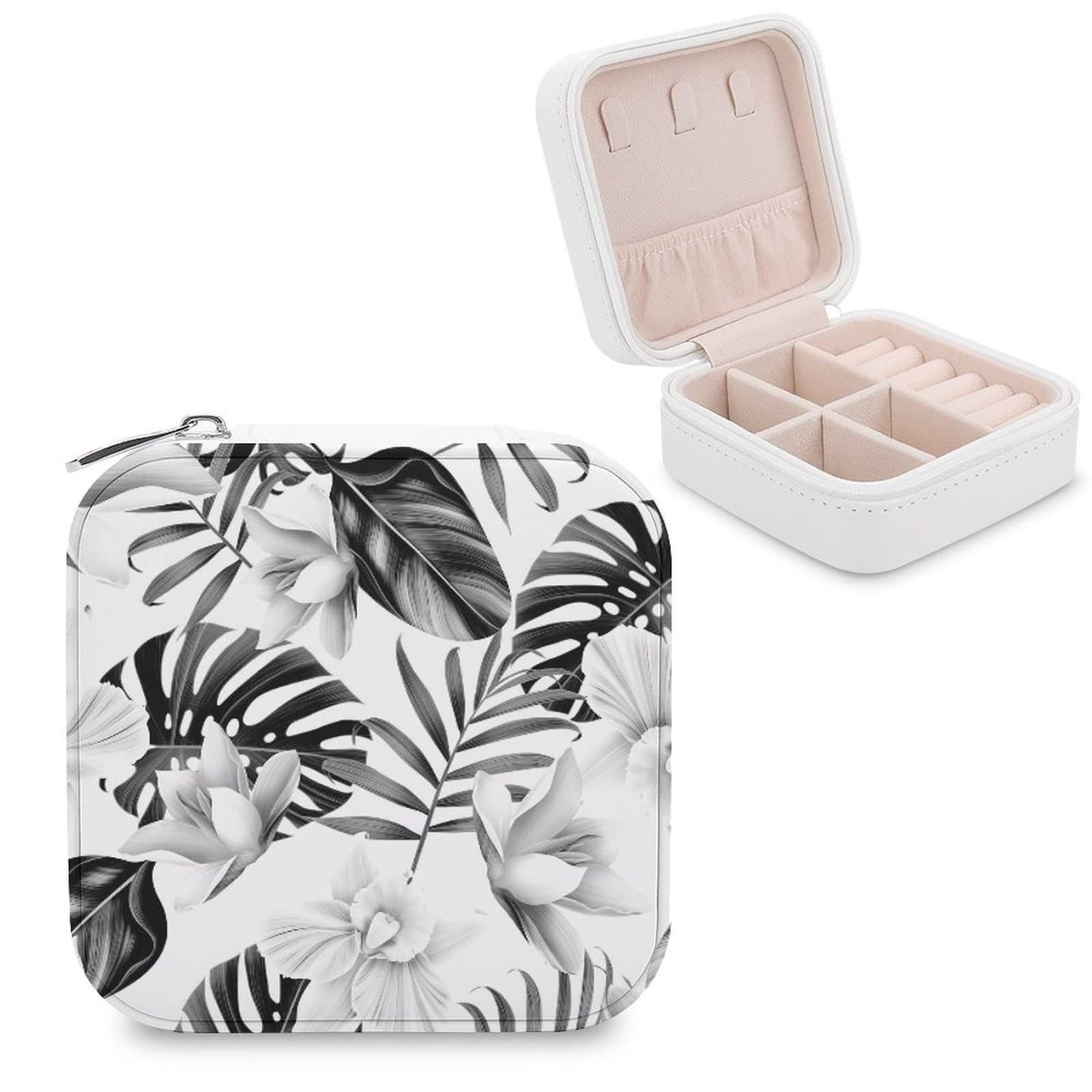 Elegant PU Leather Jewelry Organizer Box for Women - Portable Travel Jewelry Case with Compartments for Rings, Earrings, Necklaces & Bracelets - Perfect for Home Storage, Travel & Gift Giving