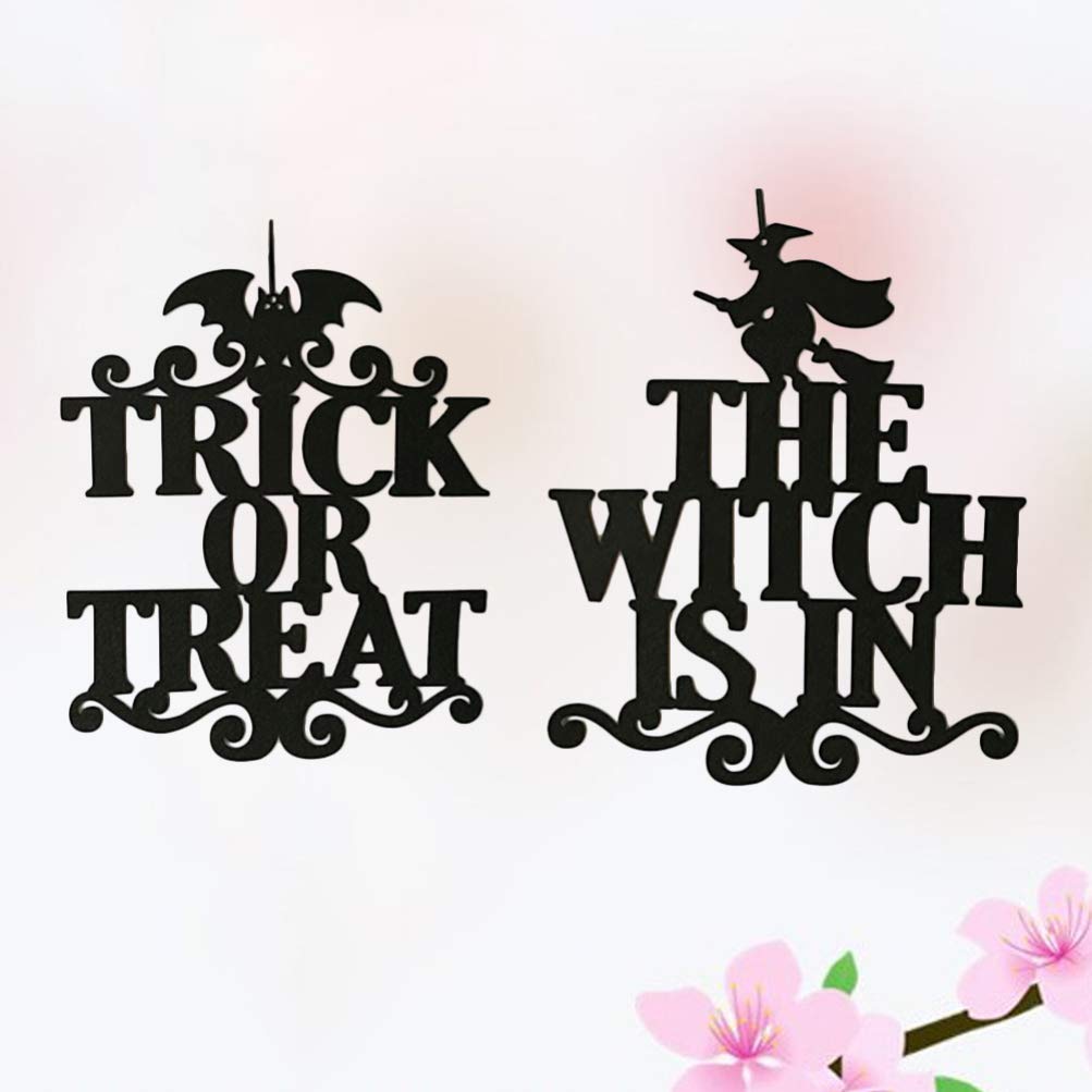 2 Pack Halloween Hanging Decorations - Spooky Non-Woven Fabric Wall Hanging Pendants for Halloween Party, Home, Porch & Outdoor Decor