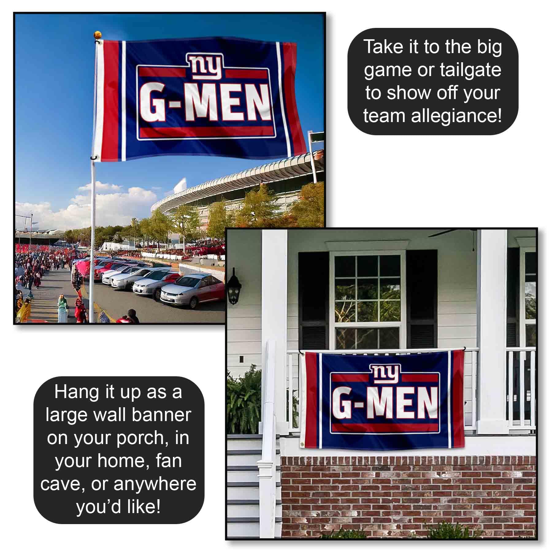 New York Giants G-Men 3x5 Outdoor Flag - Officially Licensed NFL Team Banner for Game Day, Tailgating & Home Decor