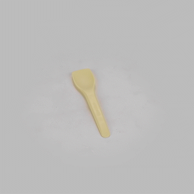 Eco-Friendly Yellow CPLA Plastic Ice Cream Spoons - 100 Count, Heat Resistant & Compostable Cutlery for Parties, Picnics, and Dessert Shops