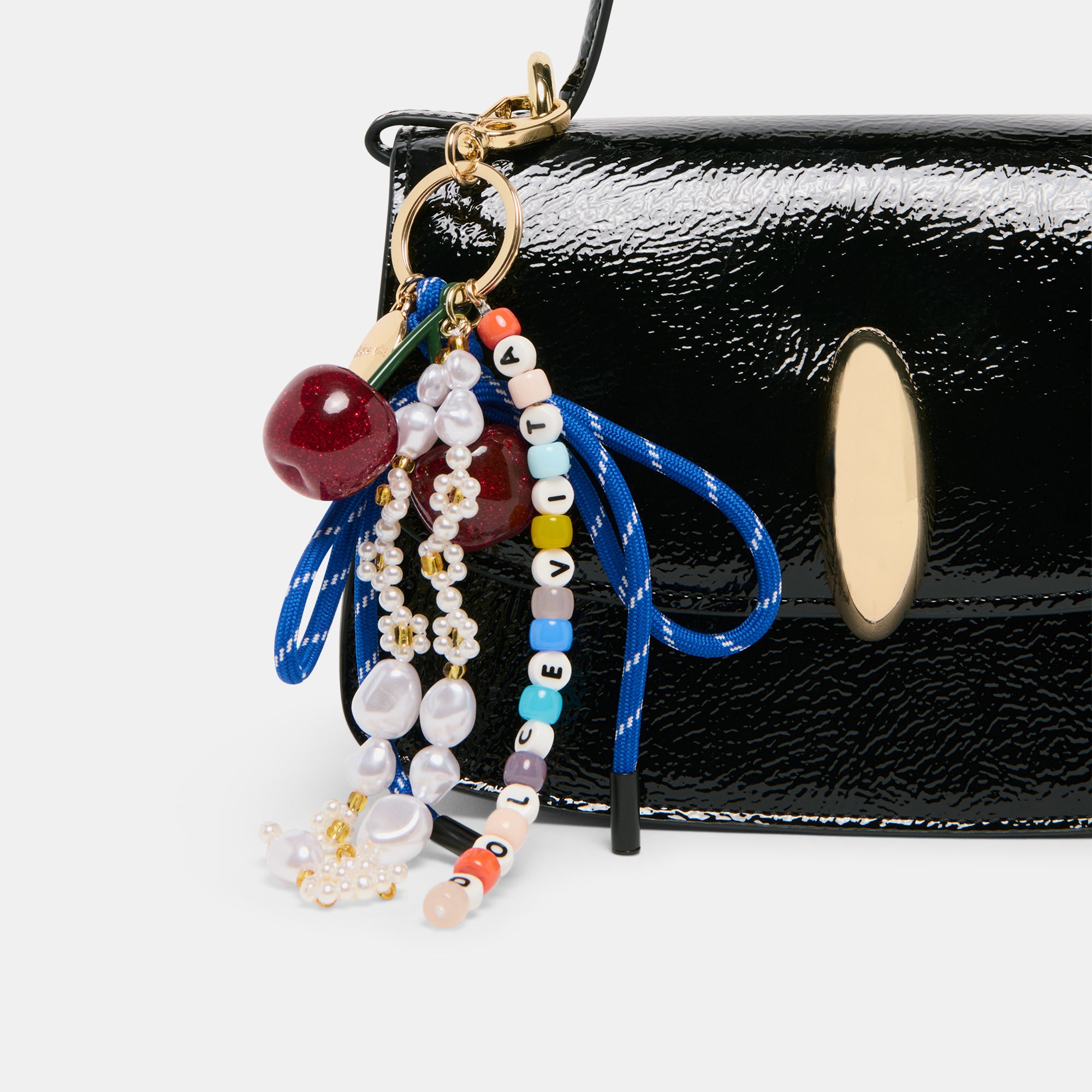 DOLCE VITA Beaded Bag Charm - Blue Multi Color Bohemian Style Handbag Accessory for Women | Perfect for Evening Bags, Clutches, and Boho Fashion Outfits