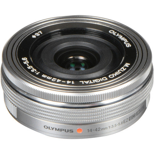 Olympus M.Zuiko Digital ED 14-42mm f/3.5-5.6 EZ Pancake Zoom Lens for Micro Four Thirds Cameras (Silver) - Perfect for Travel, Vlogging & Everyday Photography