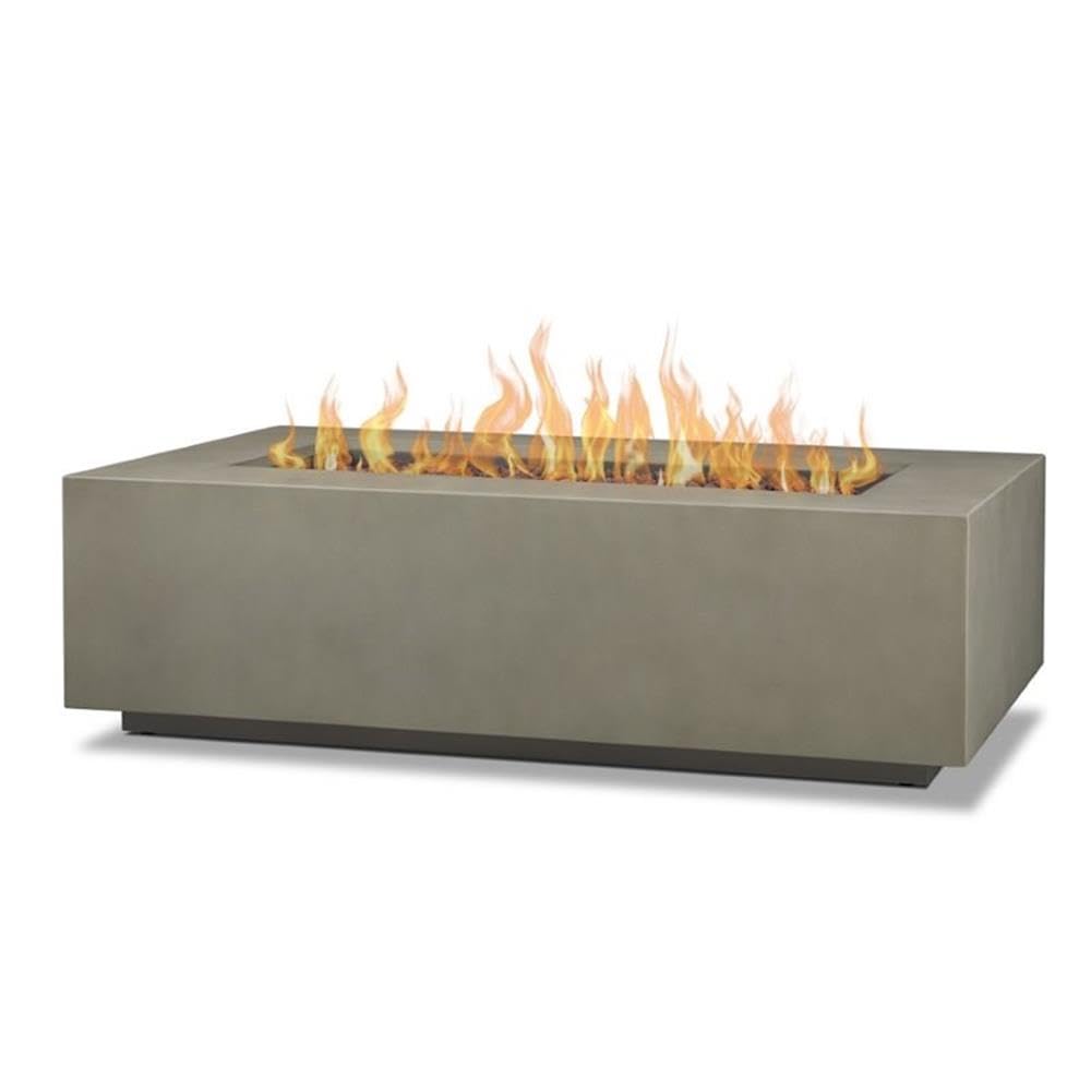 Home Square 2 Piece Patio Set - Gray Loveseat & Large Propane Fire Table for Outdoor Living, Backyard Relaxation, and Garden Gatherings