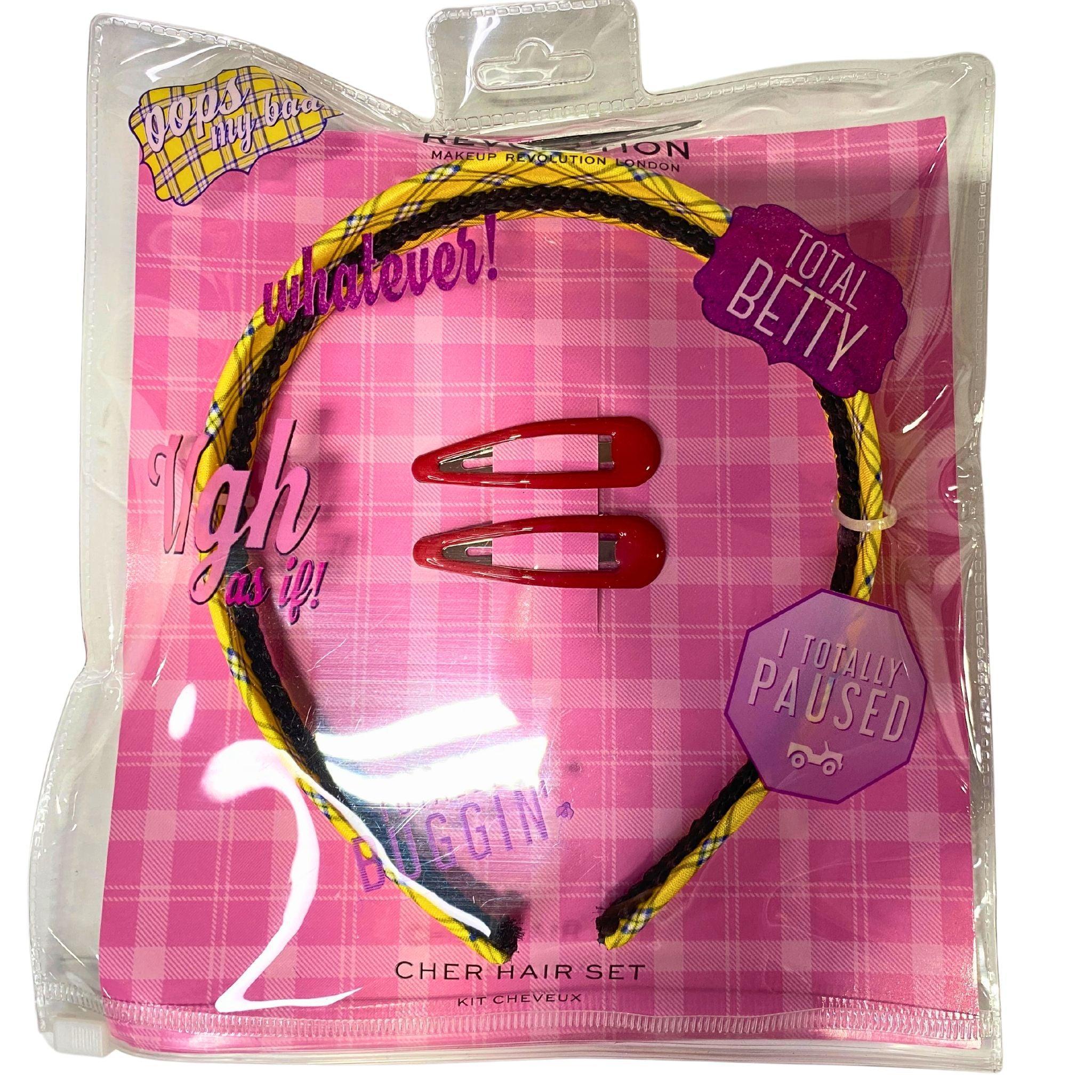 Revolution London Cher Hair Set - 72 Pcs Clueless X Revolution Makeup Kit | 90s Vintage Cosmetics Collection for Halloween, Costume Parties & Themed Events