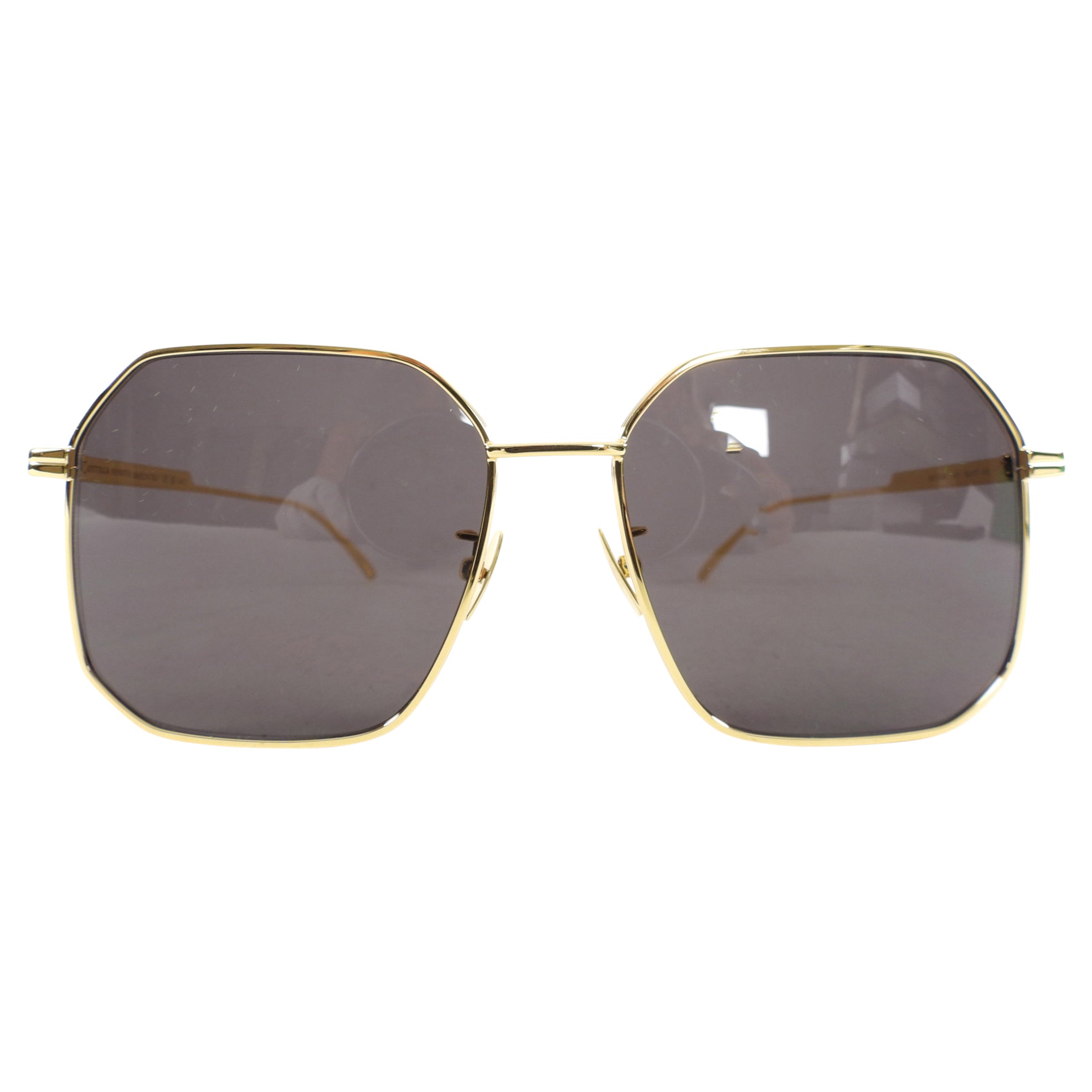 Bottega Veneta BV1108SA Gold Square Sunglasses for Women - Luxury Designer Shades for Fashion & Outdoor Activities
