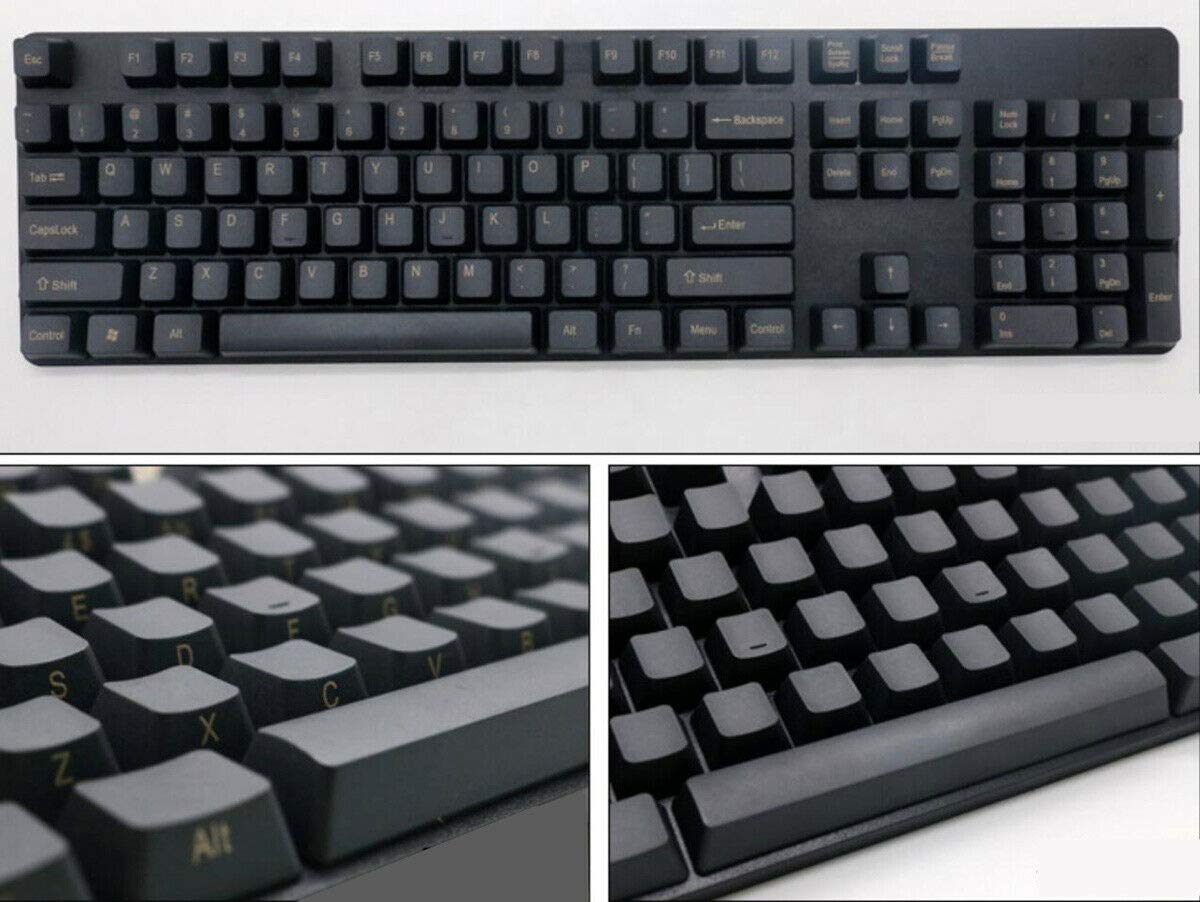 Thick PBT Keycaps for Cherry MX RGB - OEM Profile, Laser Doubleshot, Titanium Black - Gaming & Typing Upgrade