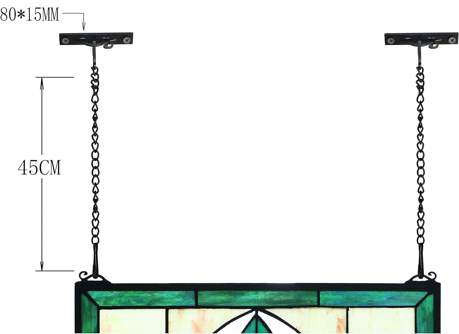 Yogoart Extra Large Blue Victorian Stained Glass Window Panels - 35
