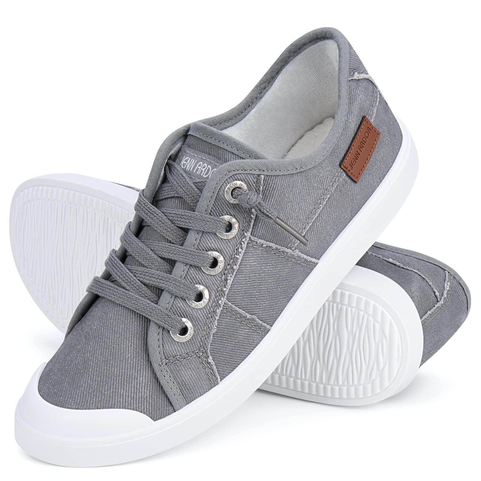 JENN ARDOR Women's Comfortable Canvas Sneakers - Stylish Slip-On Walking Shoes for Fall | Lightweight Casual Flats | Perfect for Daily Wear, Work & Travel