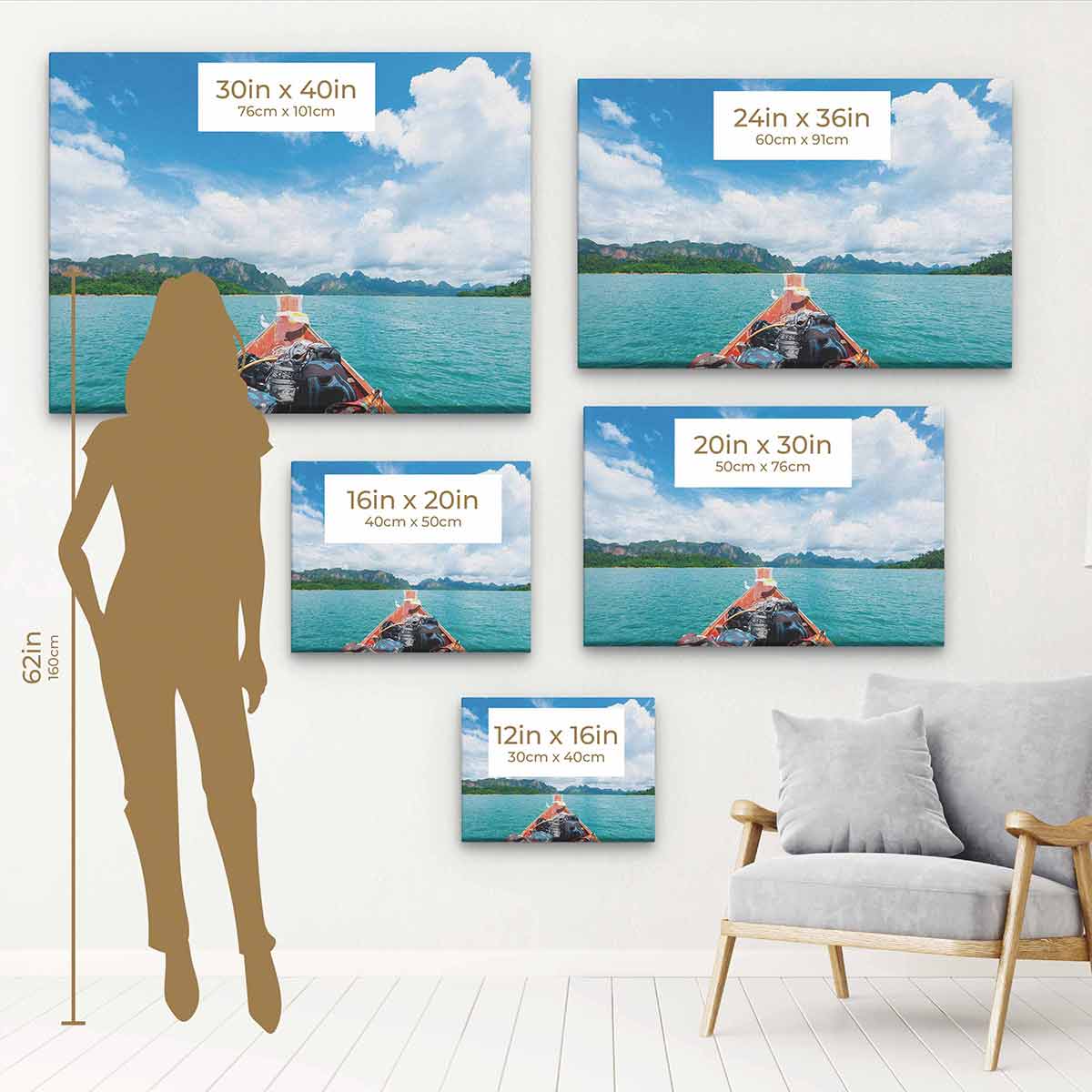 Blue Longtail Boat Wall Art Canvas Print - Tropical Coastal Decor for Living Room, Bedroom, or Office - 9279