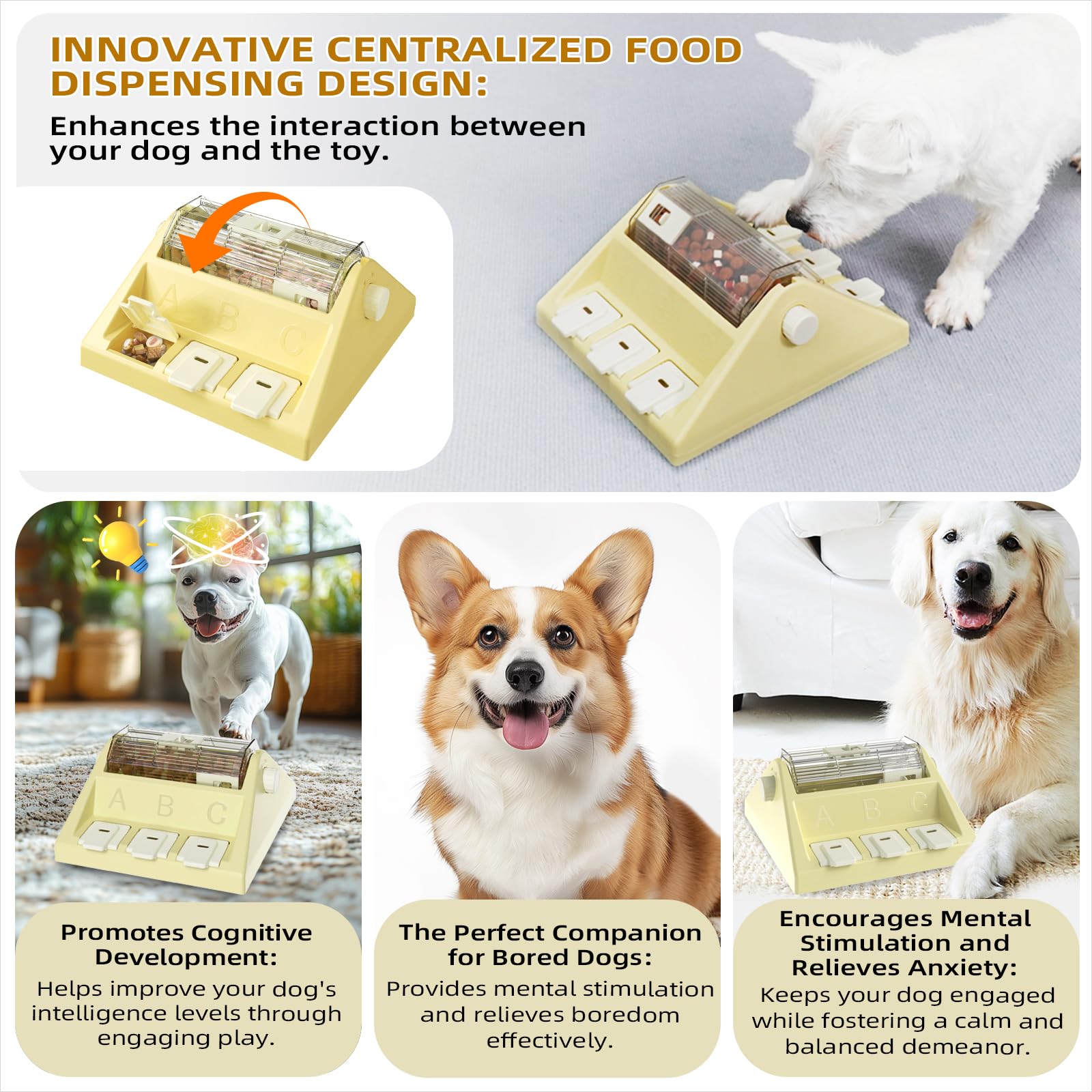KADTC Interactive Dog Puzzle Toy - Slow Feeder & Treat Dispenser for Small/Medium Dogs (14oz Capacity) - Mental Stimulation Game for Boredom Relief - Perfect for Mealtime Fun & Training Sessions