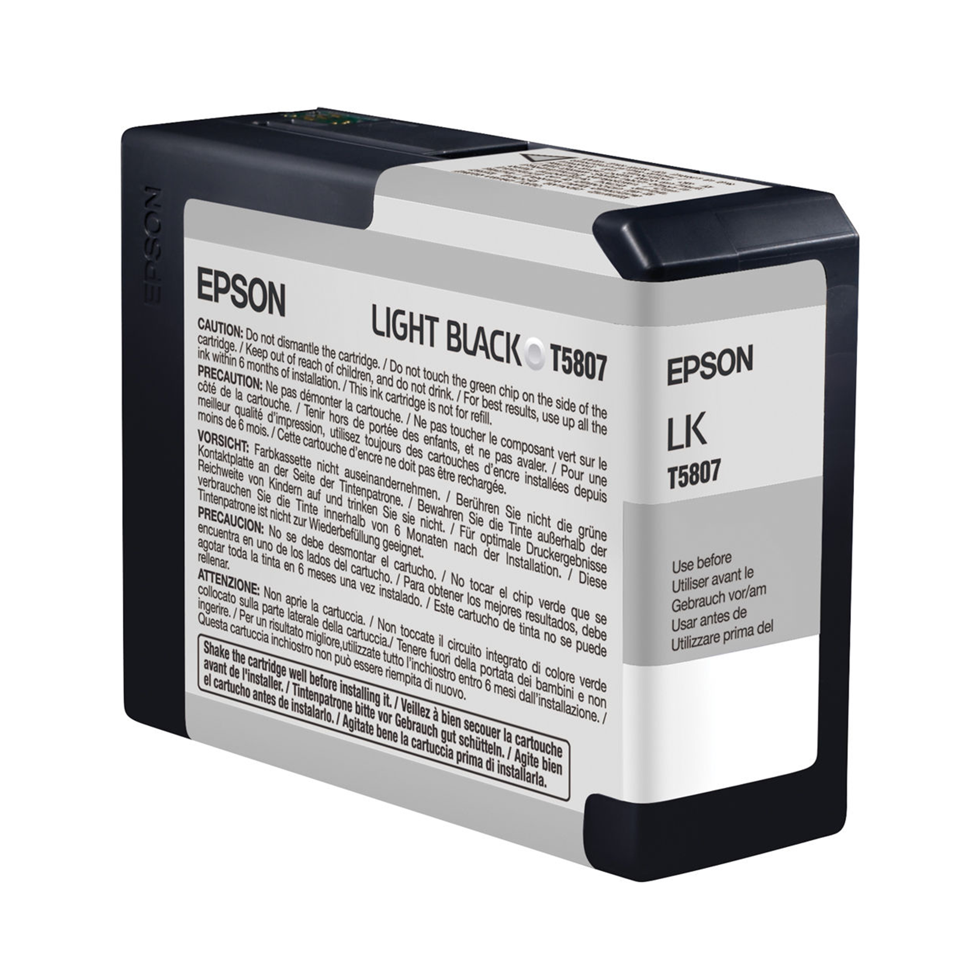 Epson T5807 UltraChrome K3 Light Black Ink Cartridge 80mL - Compatible with Stylus Pro 3800 & 3880 Printers | High-Quality Photo Printing, Fine Art Reproduction, Professional Graphic Design