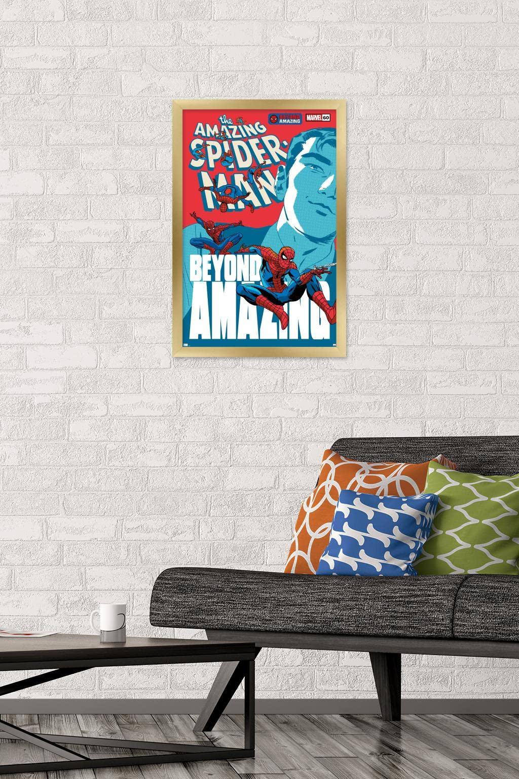 Marvel Comics Spider-Man: Beyond Amazing - Peter Parker Gold Framed Wall Poster 22.4