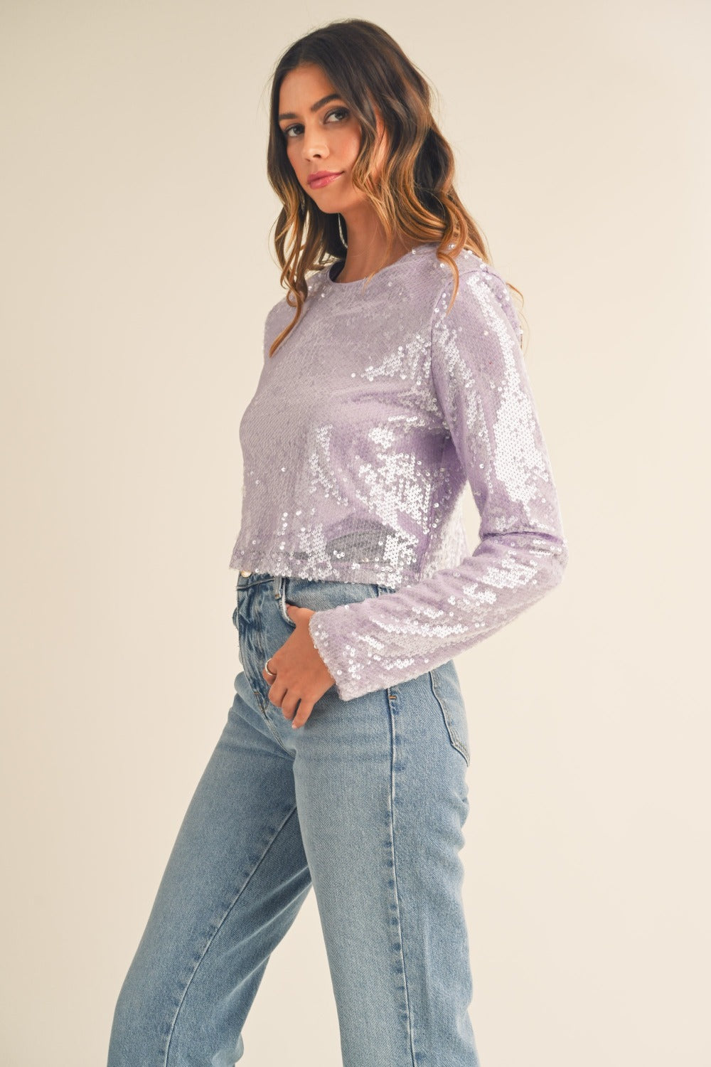 Stylish Shoulder Padded Sequin Crop Top for Women | Glam Party Outfit & Nightclub Wear