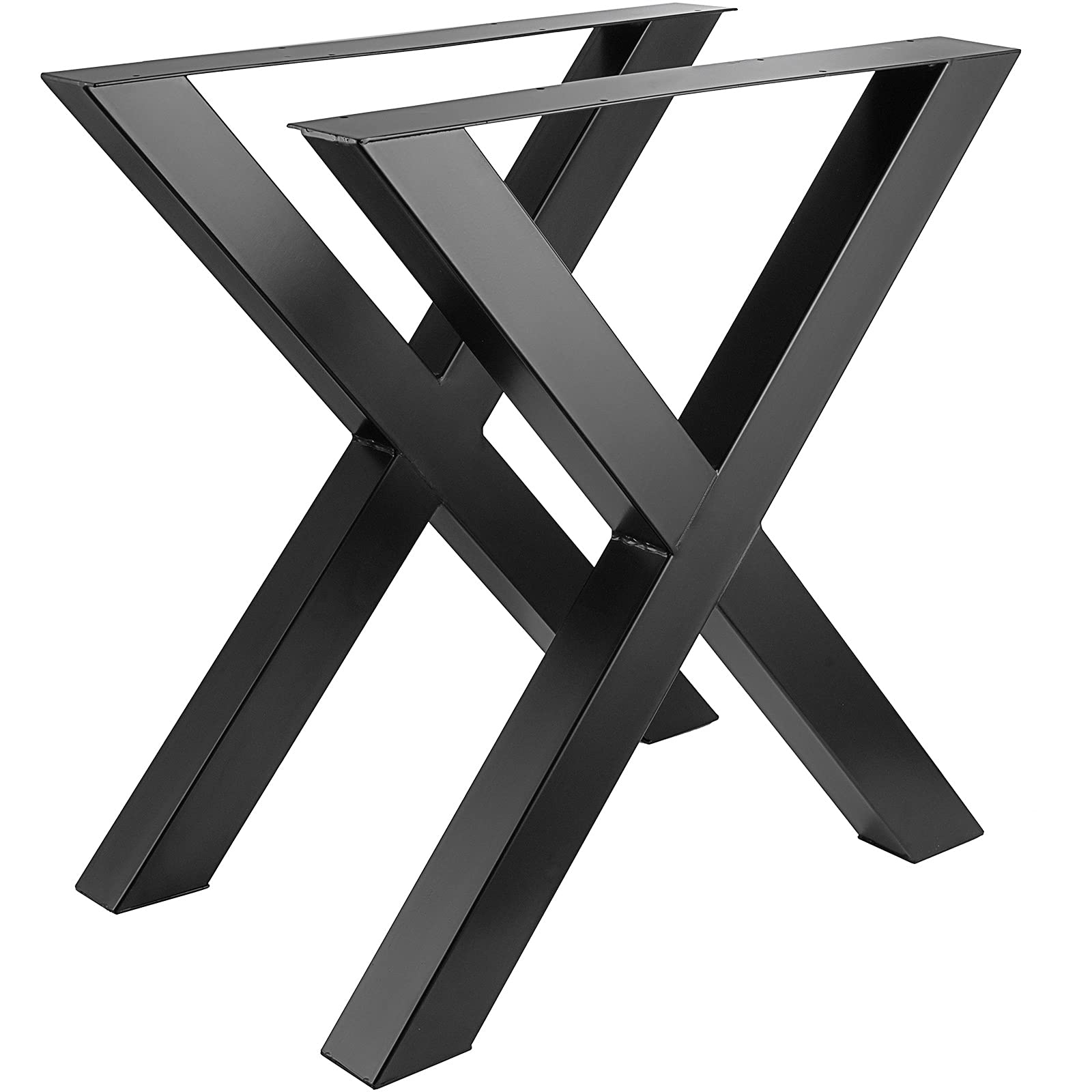 SmarketBuy Heavy Duty Metal Table Legs Set of 2 - 28.3 x 23.6 Inch Industrial X-Shaped Black Desk Legs for DIY Furniture, Coffee Tables, Dining Tables & Workbenches | Perfect for Home Office, Restaurant & Workshop Use