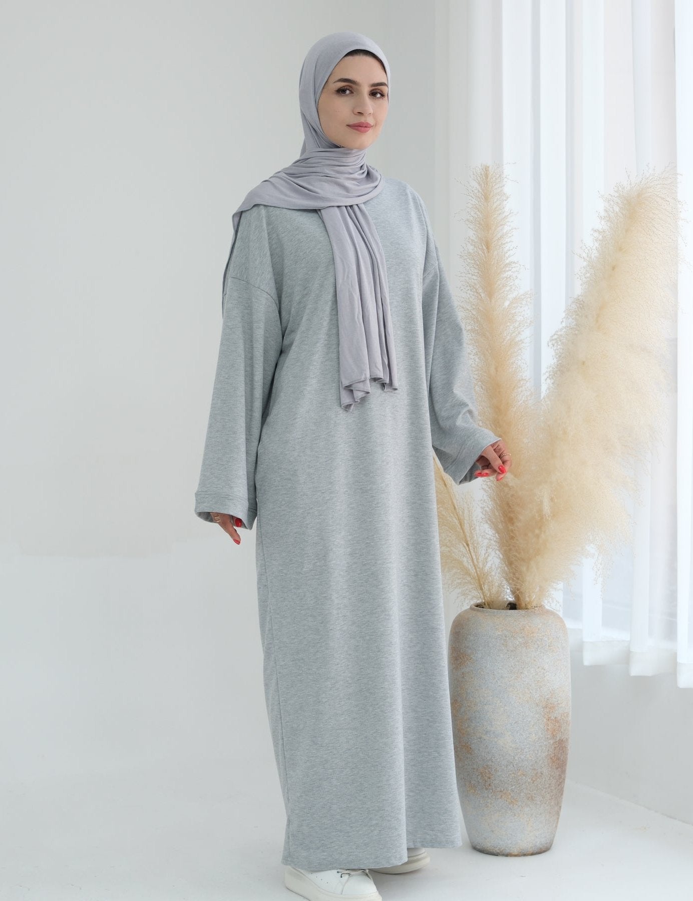 Ava Knit Maxi Dress for Women - Soft Stretchy Gray Long Dress, Perfect for Casual Wear, Date Night & Summer Vacations