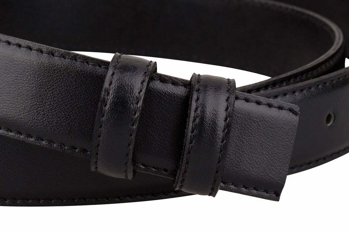 Montblanc 30mm Black Leather Belt Strap Replacement for Men's Dress Belts | Premium Genuine Leather | Formal & Business Attire Accessory