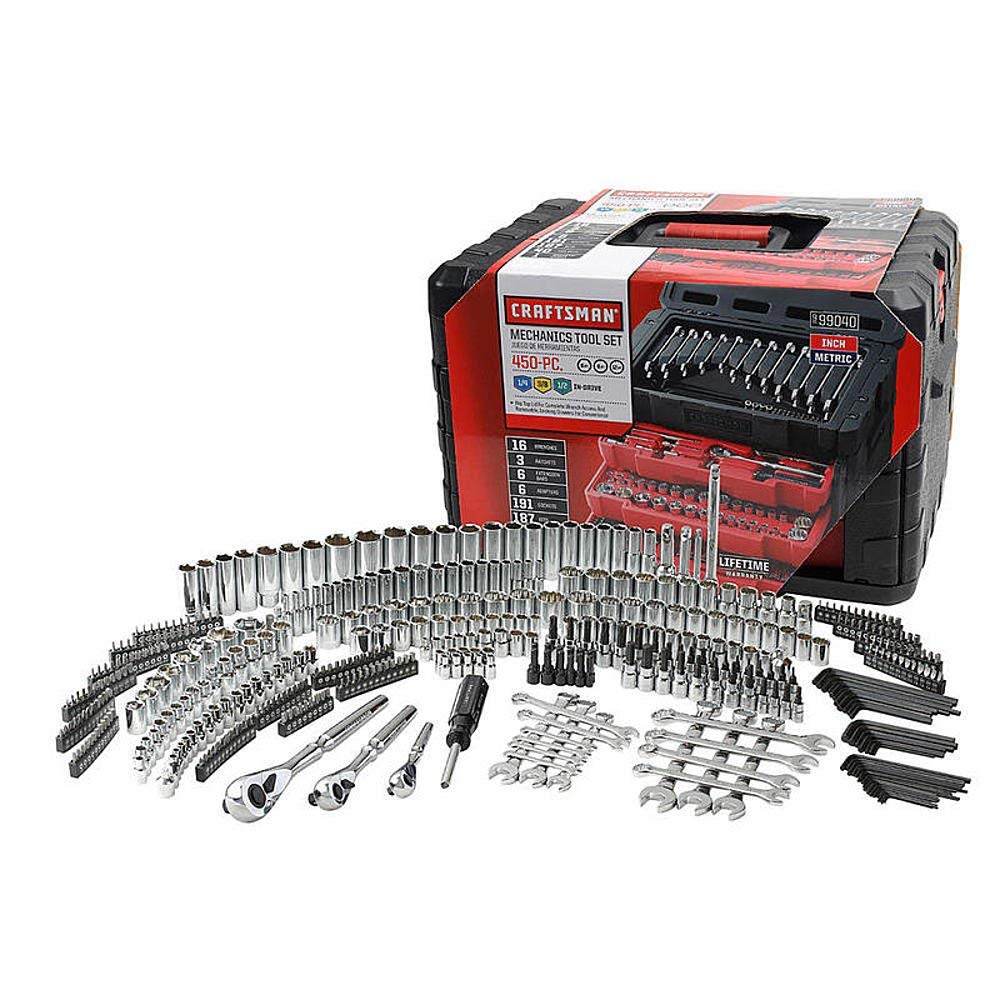 Craftsman 450-Piece Mechanic's Tool Set - Complete Professional Automotive Repair Kit with Sockets, Wrenches & Screwdrivers - Perfect for DIY Car Maintenance, Home Repairs & Garage Workshops