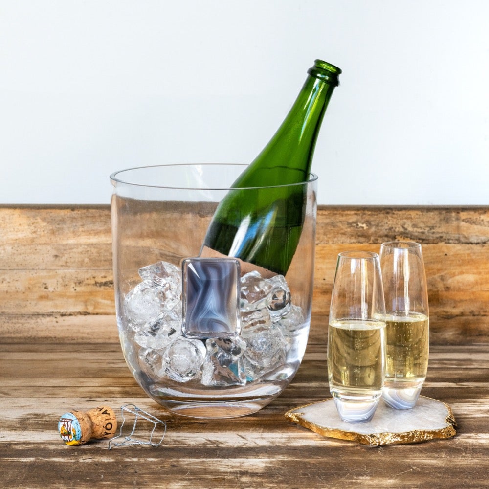 Premium Crystal Coasters Set of 2 - Elegant Drink Coasters for Wine Glasses & Coffee Cups - Perfect for Home Bar, Dining Table & Office Desk Decor