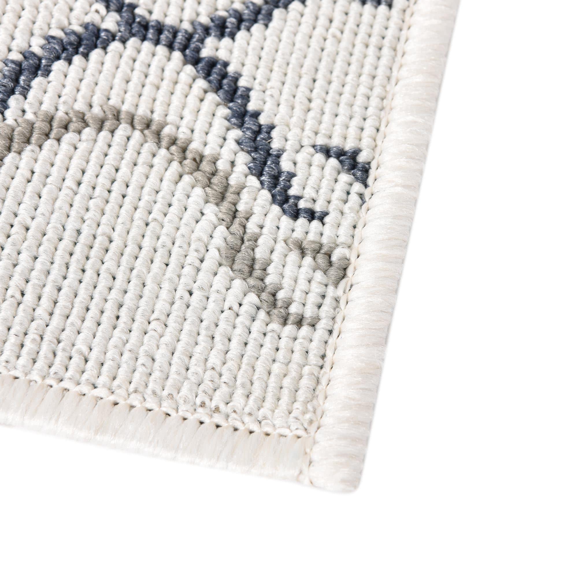 Outdoor Lattice Collection 8x8 FT Ivory Flatweave Rug - Durable Indoor/Outdoor Area Rug for Patio, Deck, Living Room & Kitchen | Water-Resistant & Easy to Clean