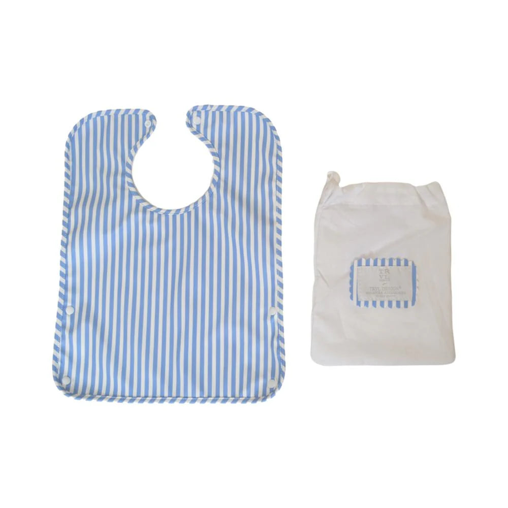 TRVL Design Best Bib Pimlico Stripe Chambray - Stylish & Comfortable Baby Bib for Feeding, Travel & Everyday Use