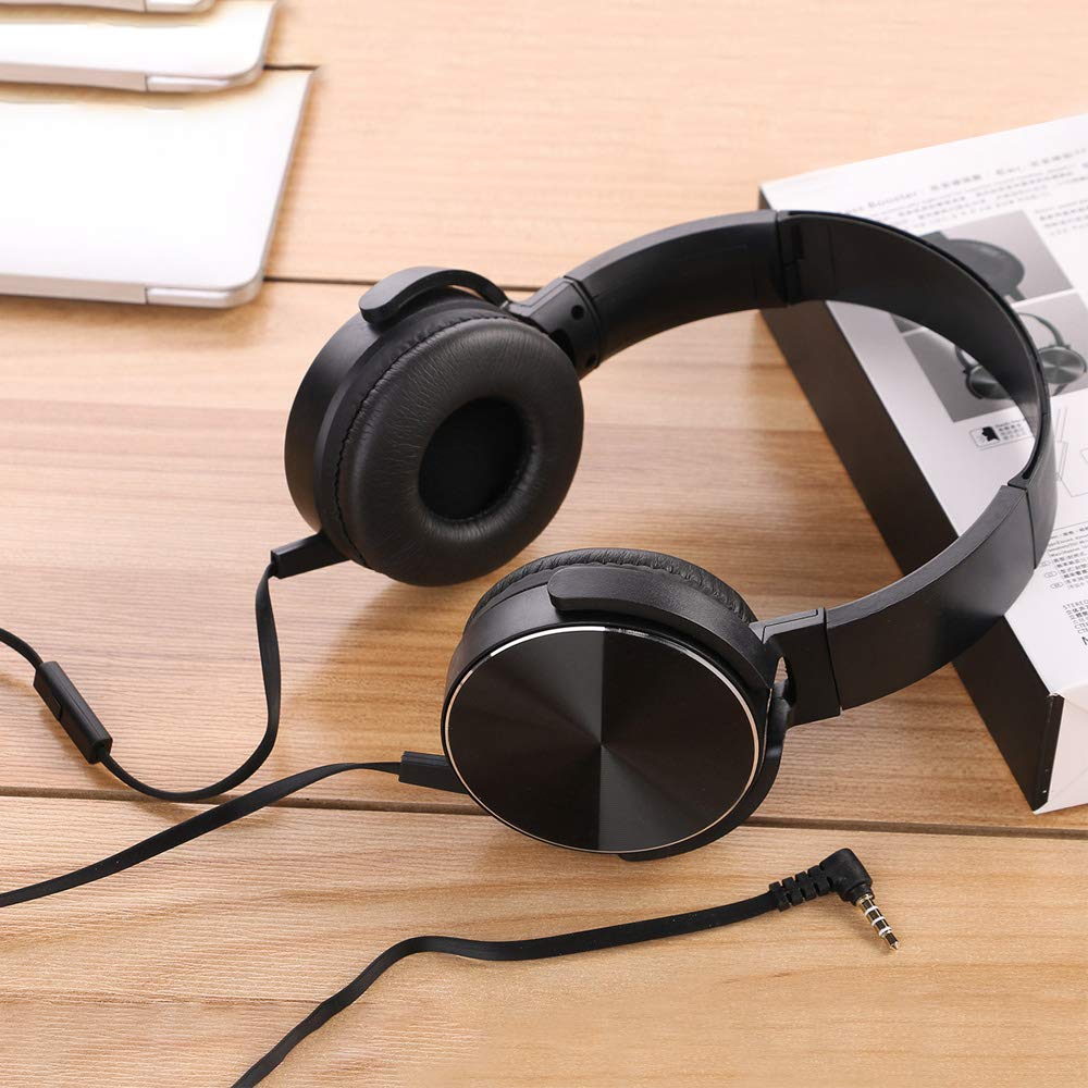 5 Pack Kids Bulk Headphones with Microphone - Stereo Sound Headset for Online Learning, School Boys & Girls - 3.5mm Audio Jack Compatible with Smartphone, Tablet, Kindle, Computer (OH450, Black) - Perfect for Virtual Classrooms, Homeschooling & Remote Learning