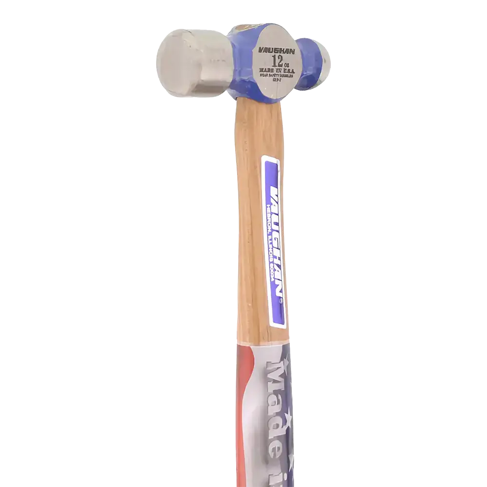 USA Made 12oz Ball Peen Hammer with Hickory Handle - Durable Construction for Metalworking, Woodworking & DIY Projects - TC2012