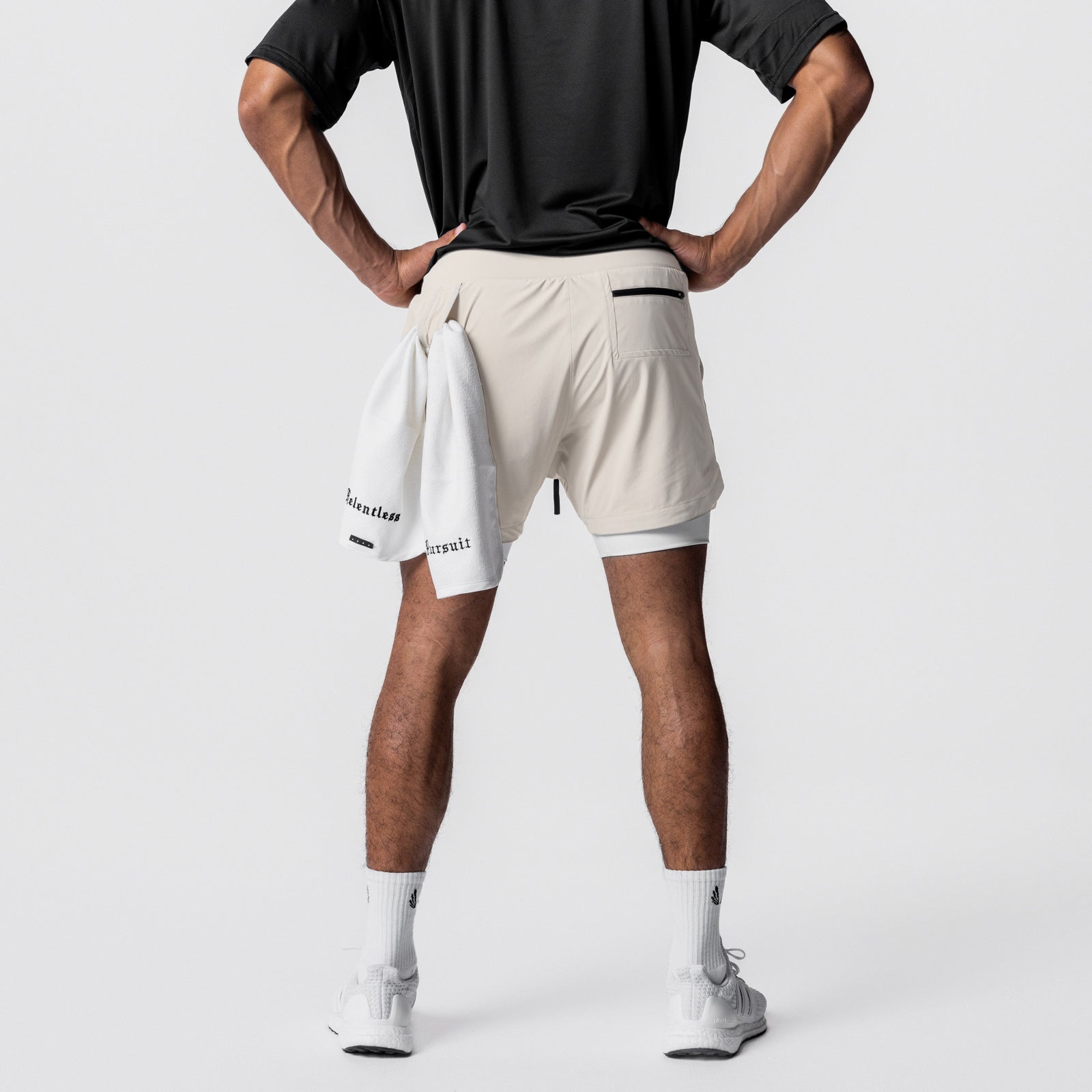Tetra Lite® 5 Liner Short - Sand Smoke/White - Comfortable Men's Running Shorts for Gym, Workout & Outdoor Activities