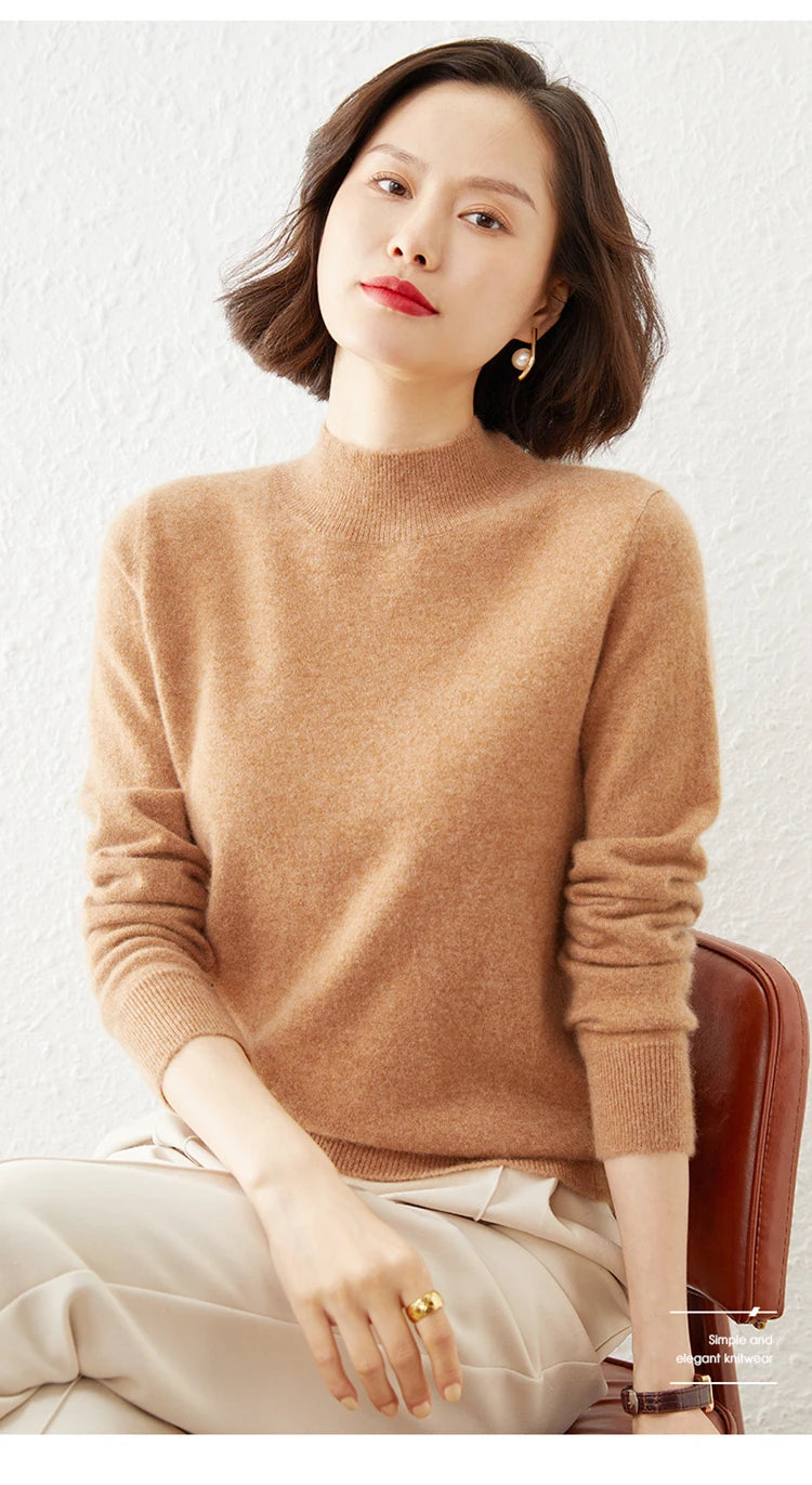 Warm Long Sleeve Pullover Sweater for Women - Cozy Knitwear for Fall & Winter - Perfect for Casual Outfits and Layering