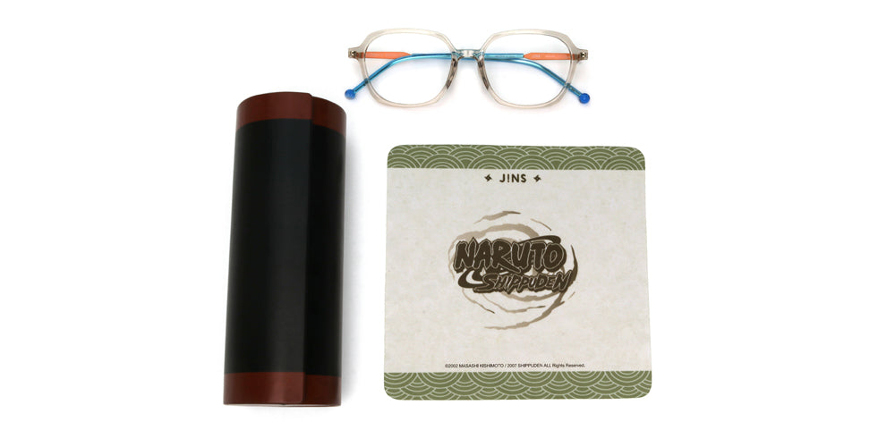 JINS x NARUTO Naruto Model Beige Glasses - Stylish Anime Inspired Eyewear for Cosplay, Daily Wear & Naruto Fans Collection