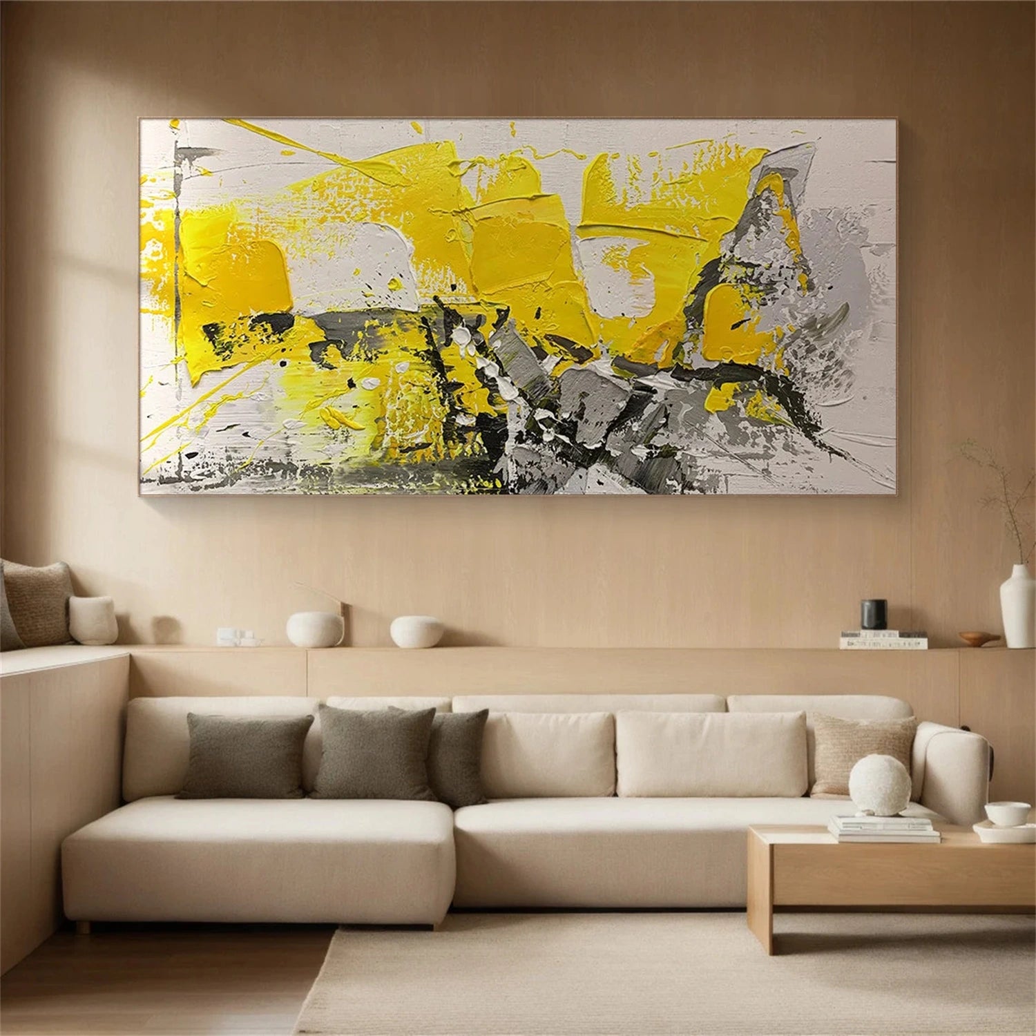 Abstract Painting #AB 304 - Modern Wall Art for Living Room, Bedroom & Office Decor | Large Canvas Artwork for Home & Office