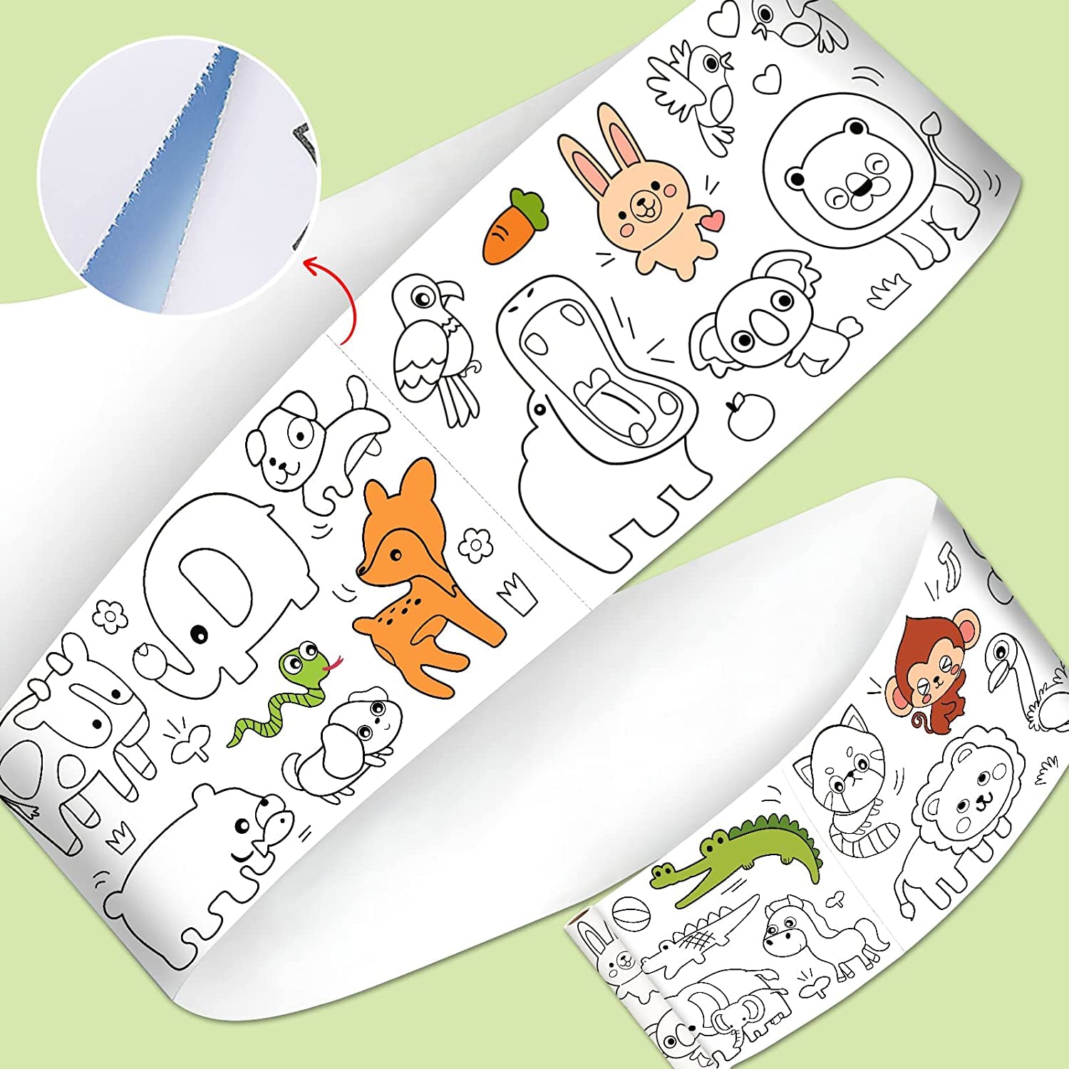 Kids Drawing Roll Paper - 50ft DIY Coloring Paper Roll for Painting, Sticky Art Paper Crafts - Ideal Gift for Birthday Parties, Classroom Activities & Home Art Projects