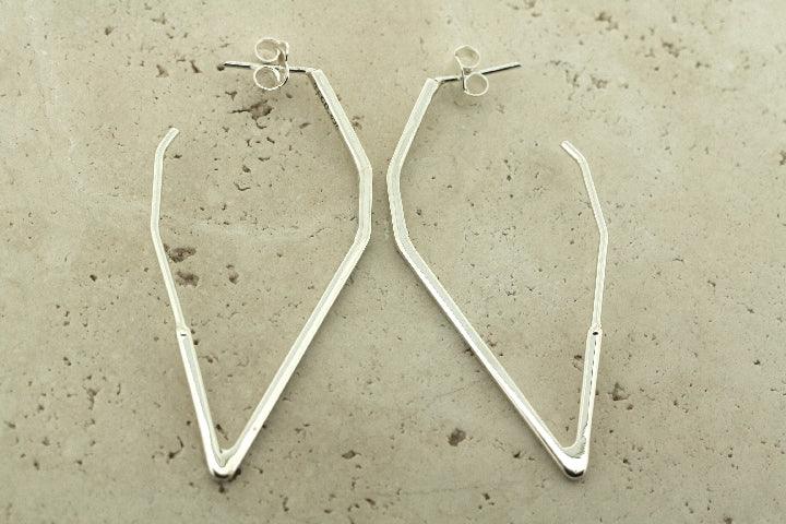 Diamond Hoop Earrings for Women - Sterling Silver 925 Hypoallergenic Dangle Earrings - Perfect for Parties, Weddings & Everyday Wear